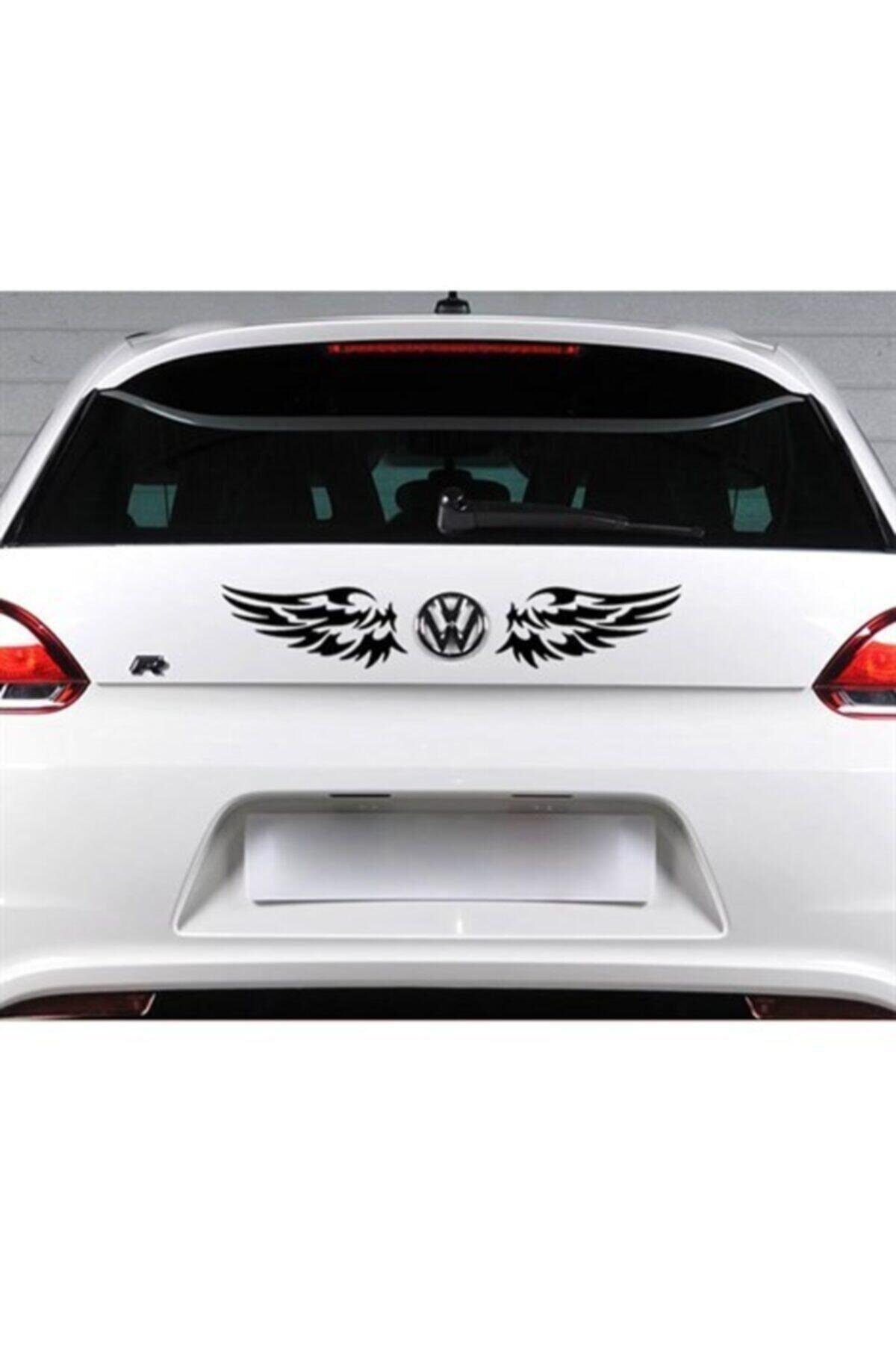 Kanat Oto özel yeni sticker 2 Adet Siyah 8*18 Cm