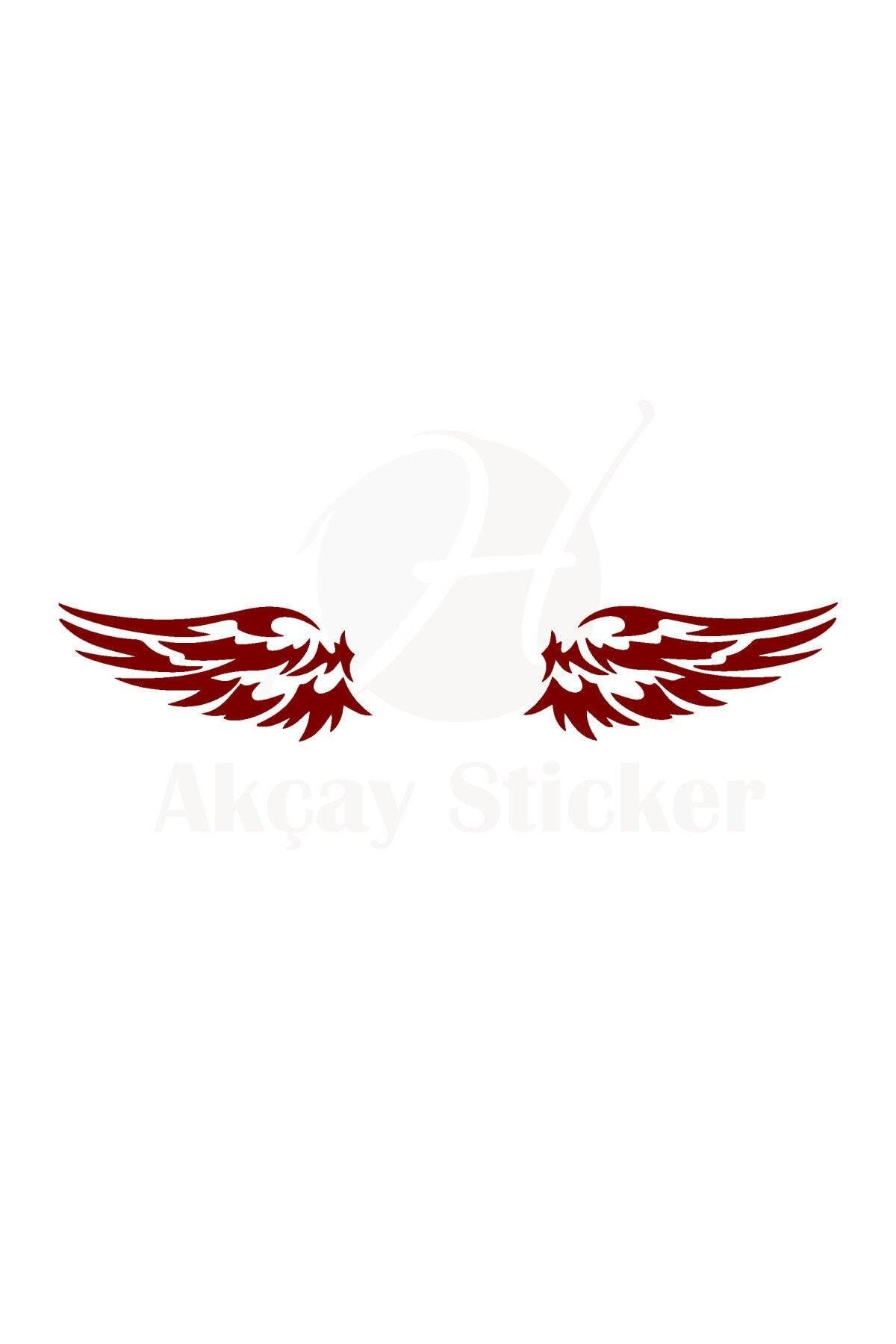 Kanat Oto özel yeni sticker Kırmızı 2 Adet 20*10 Cm