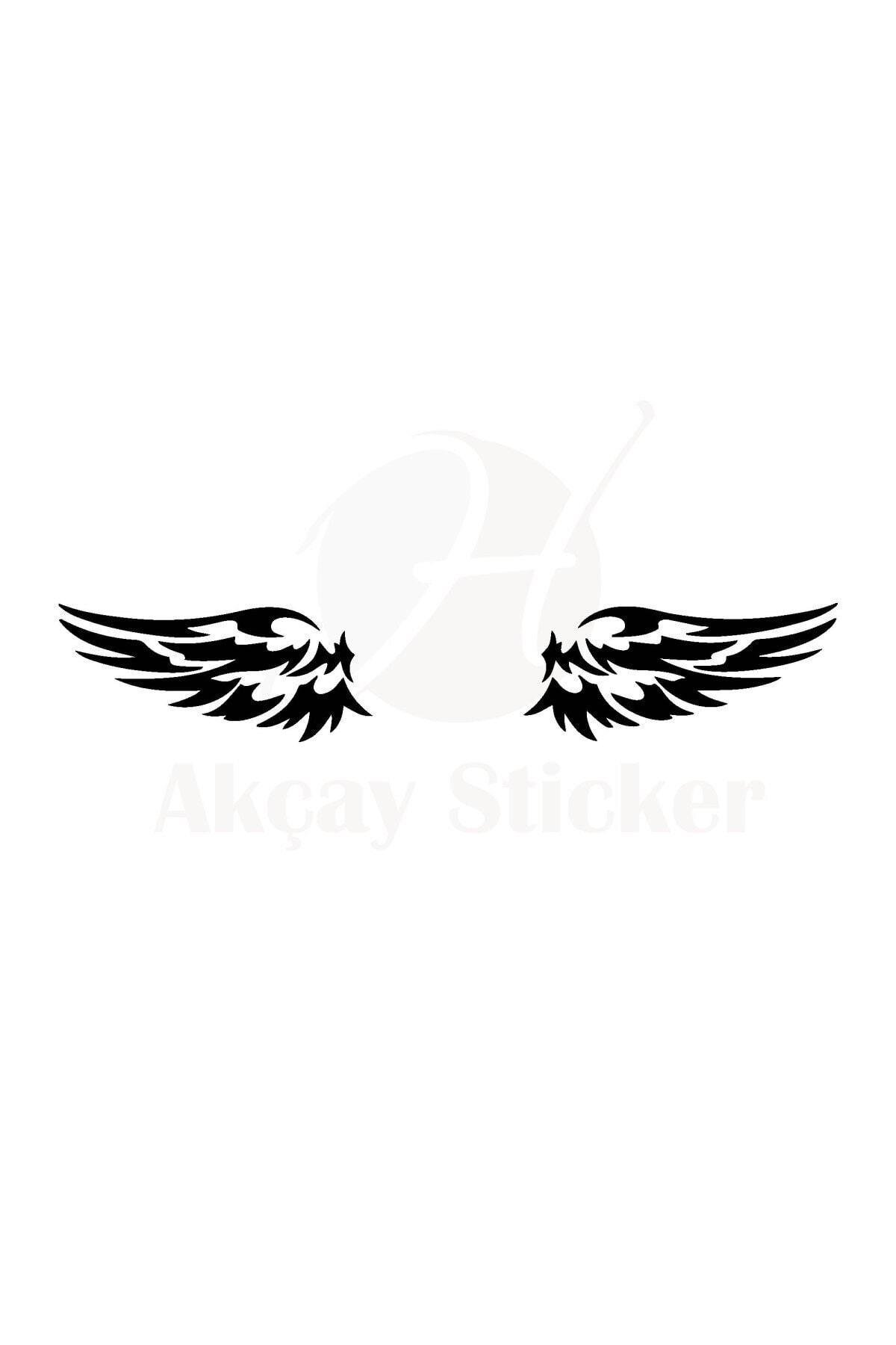 Kanat Oto özel yeni sticker Siyah 2 Adet 20*10 Cm
