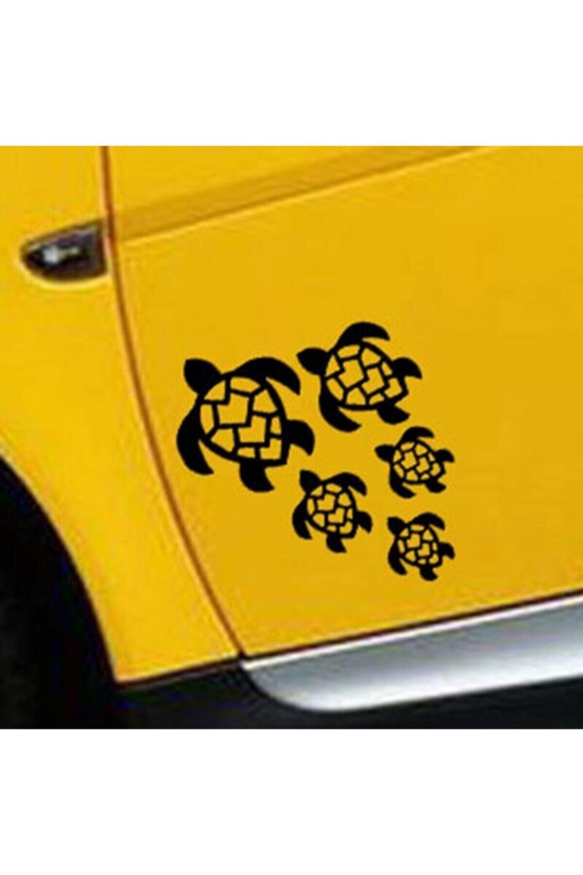 Kaplumbağa Tasarım Oto özel yeni sticker Set Siyah 20*5 Cm