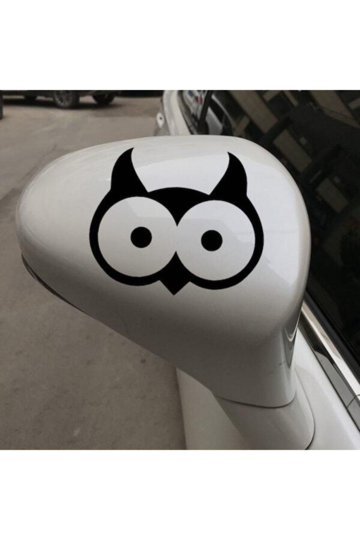 Karikatür Baykuş Kafası Oto özel yeni sticker Siyah 20*15 Cm
