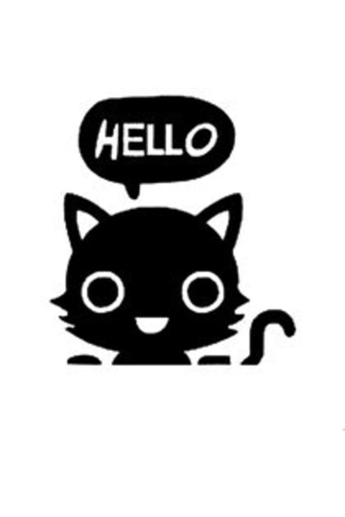 Karikatür Kedi Tasarım Oto özel yeni sticker Siyah 19*16 Cm