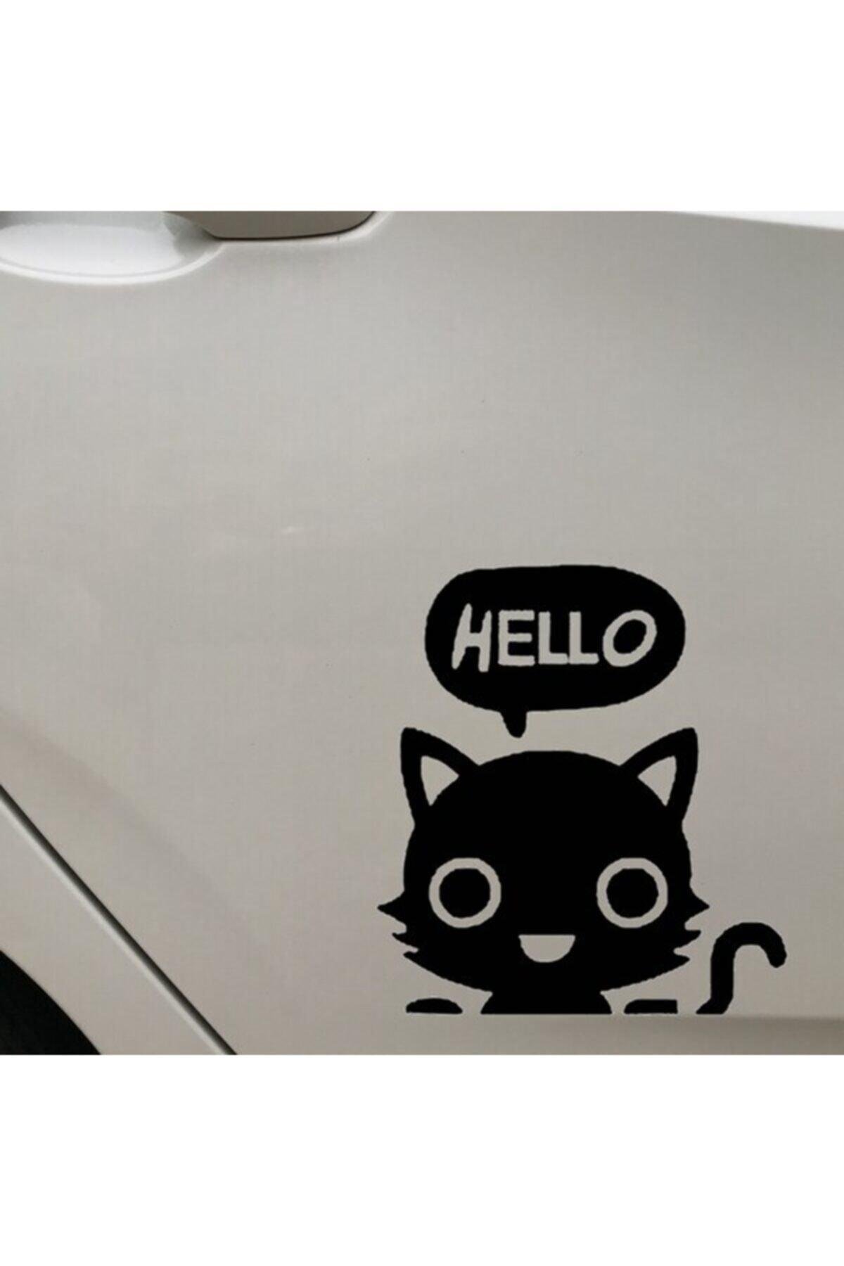 Karikatür Kedi Tasarım Su Geçirmez Çıkarılabilir Oto özel yeni sticker Siyah 19*16 Cm