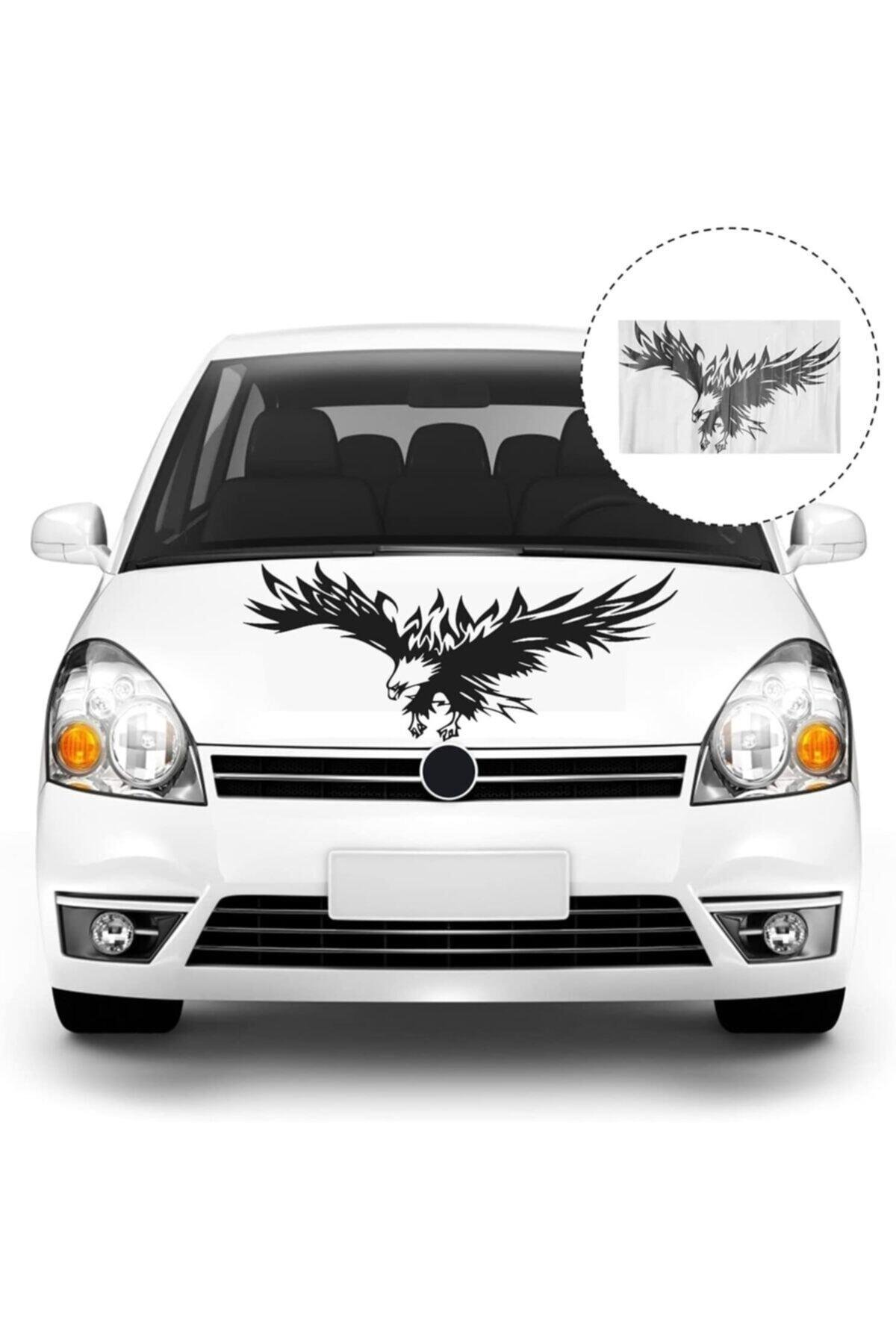 Kartal Tasarım Oto Kaput özel yeni sticker Siyah 50*80 Cm