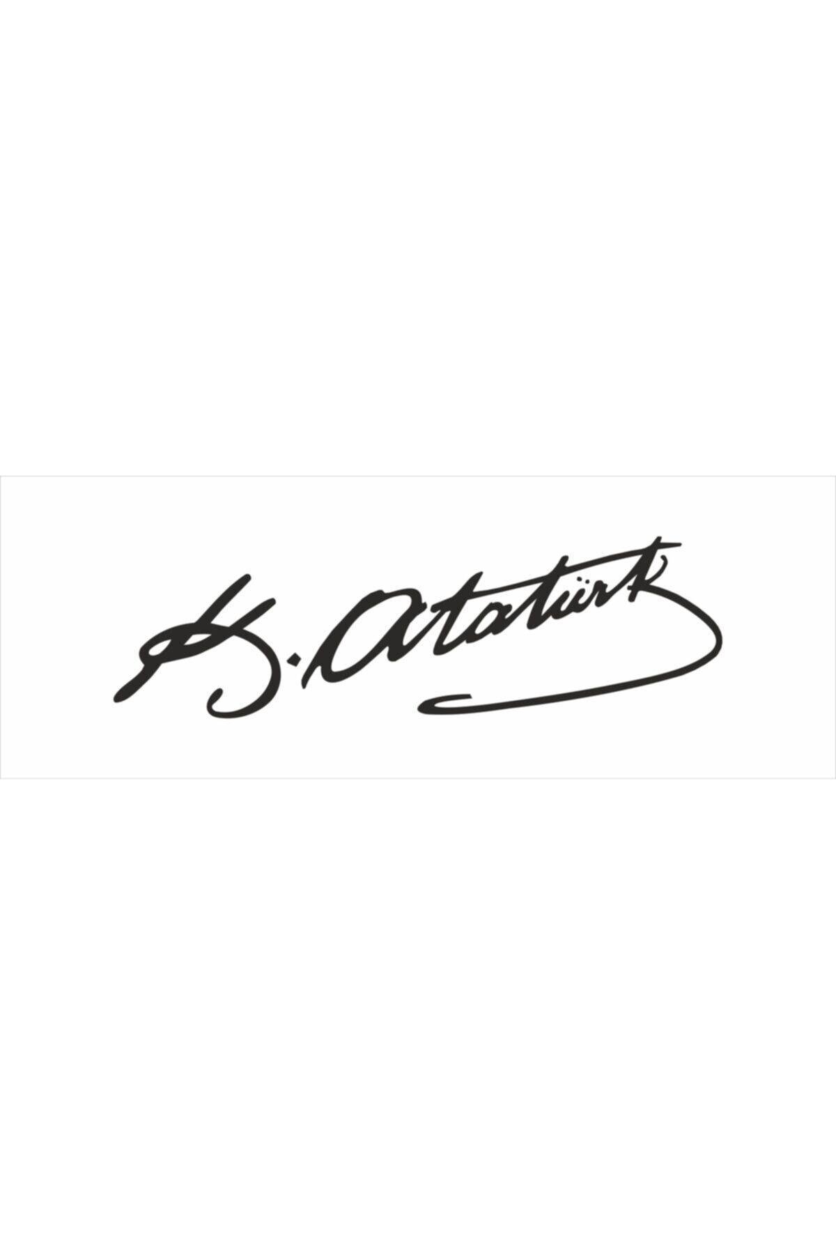 Kemal Atatürk Imzası Oto özel yeni sticker Siyah 30*9 Cm
