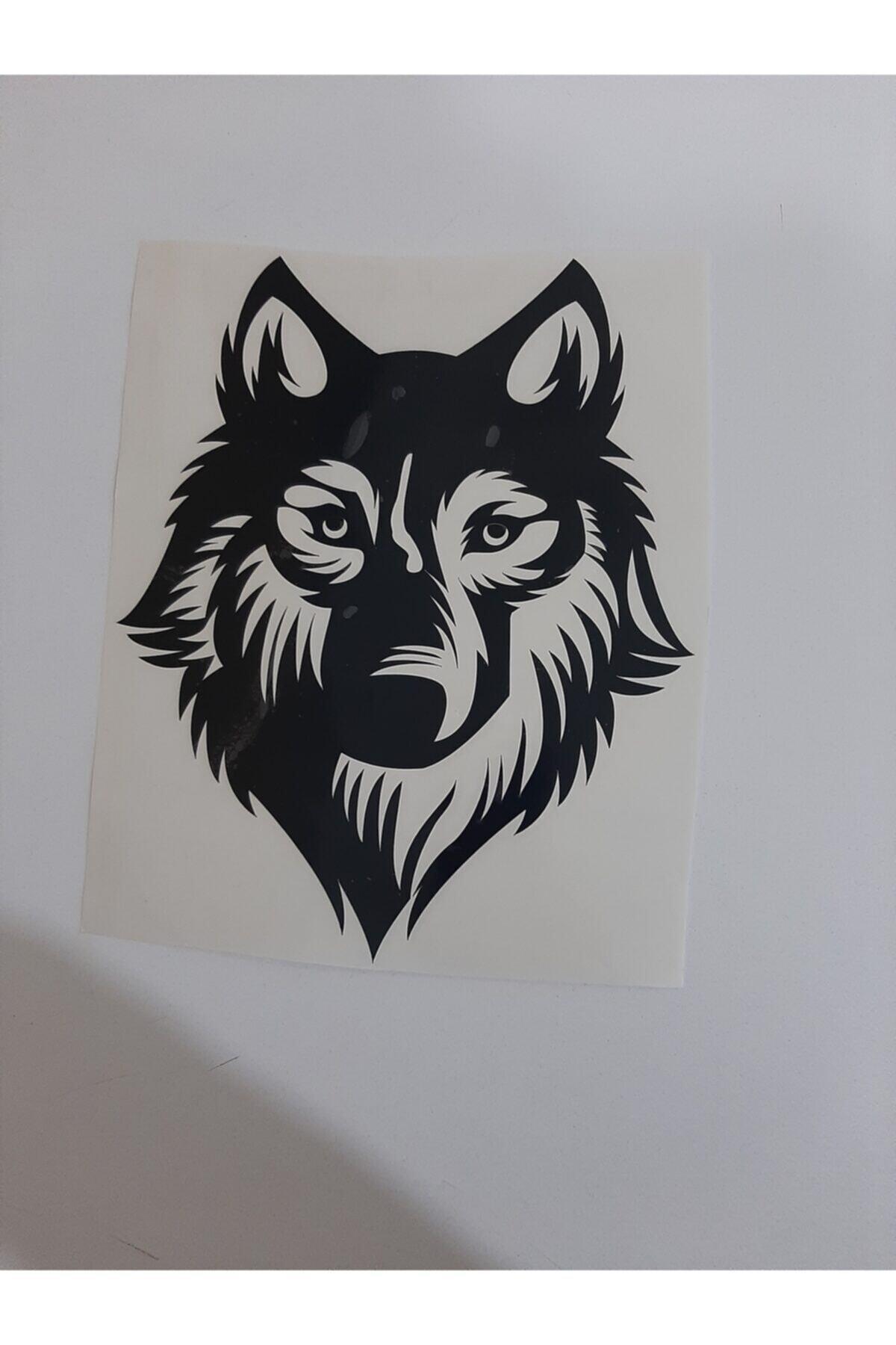 Kurt Başı Oto özel yeni stickeri Siyah 13*15 Cm