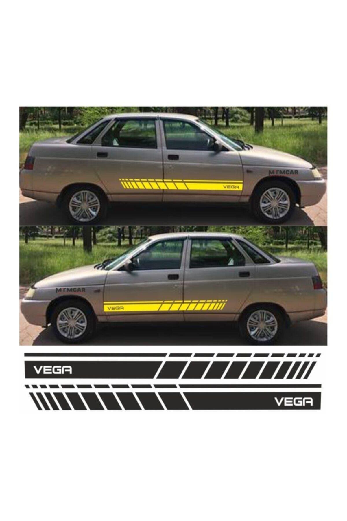 Lada Vega İçin şık tasarım karbon sticker seti Aksesuar Oto Yan Şerit özel yeni sticker