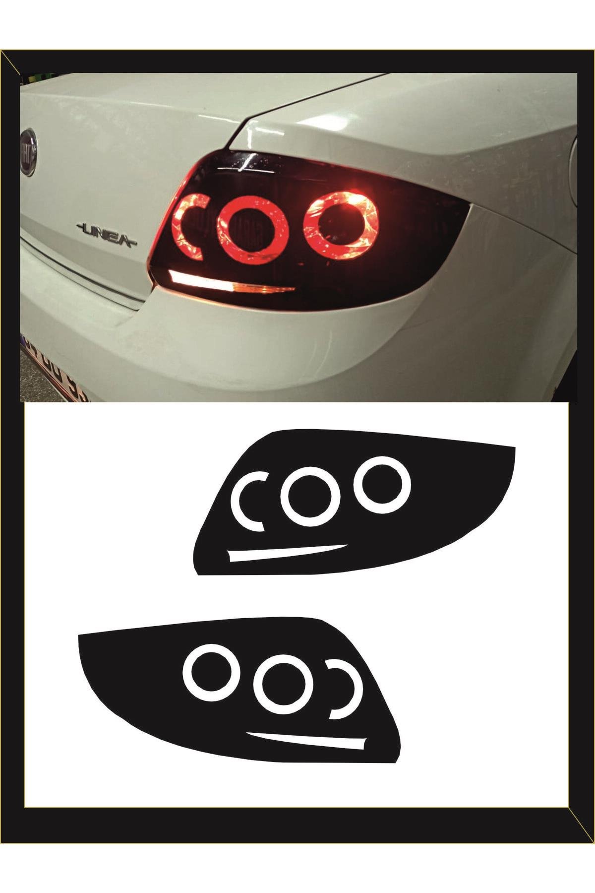 Linea İçin şık tasarım karbon sticker seti Aksesuar Led Görünümlü Stop Kaplama Model 2