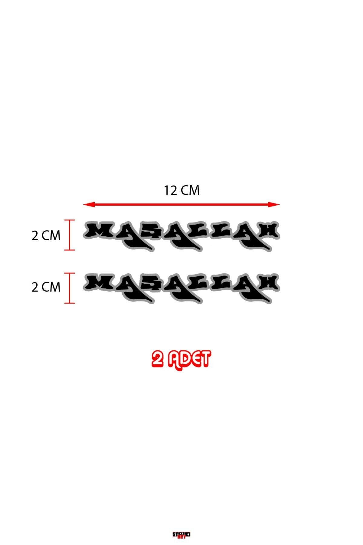 Maşallah Yazısı Oto özel yeni sticker 2 Adet Siyah 12*2 Cm