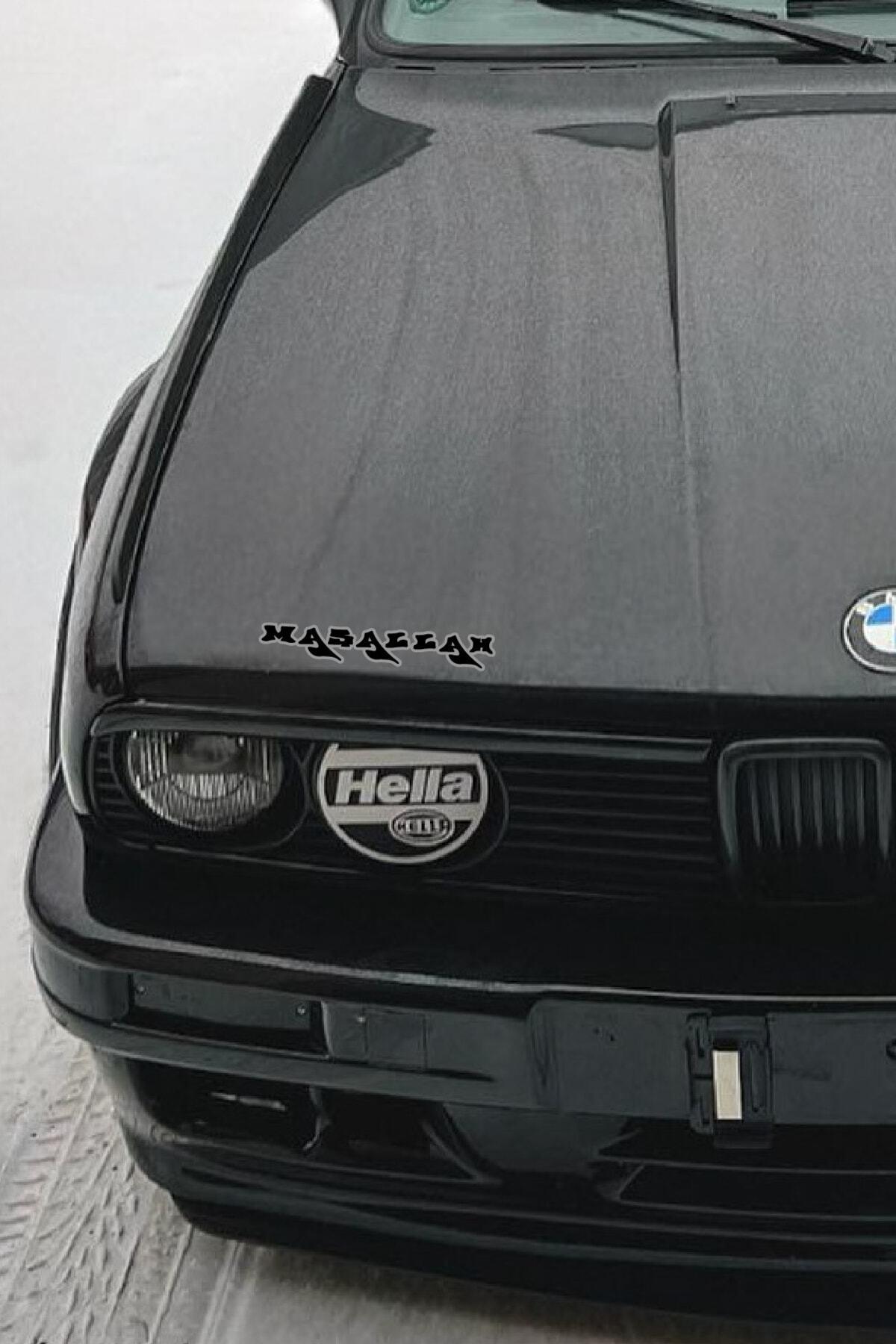 Maşallah Yazısı Oto özel yeni sticker 2 Adet Siyah 12*2 Cm