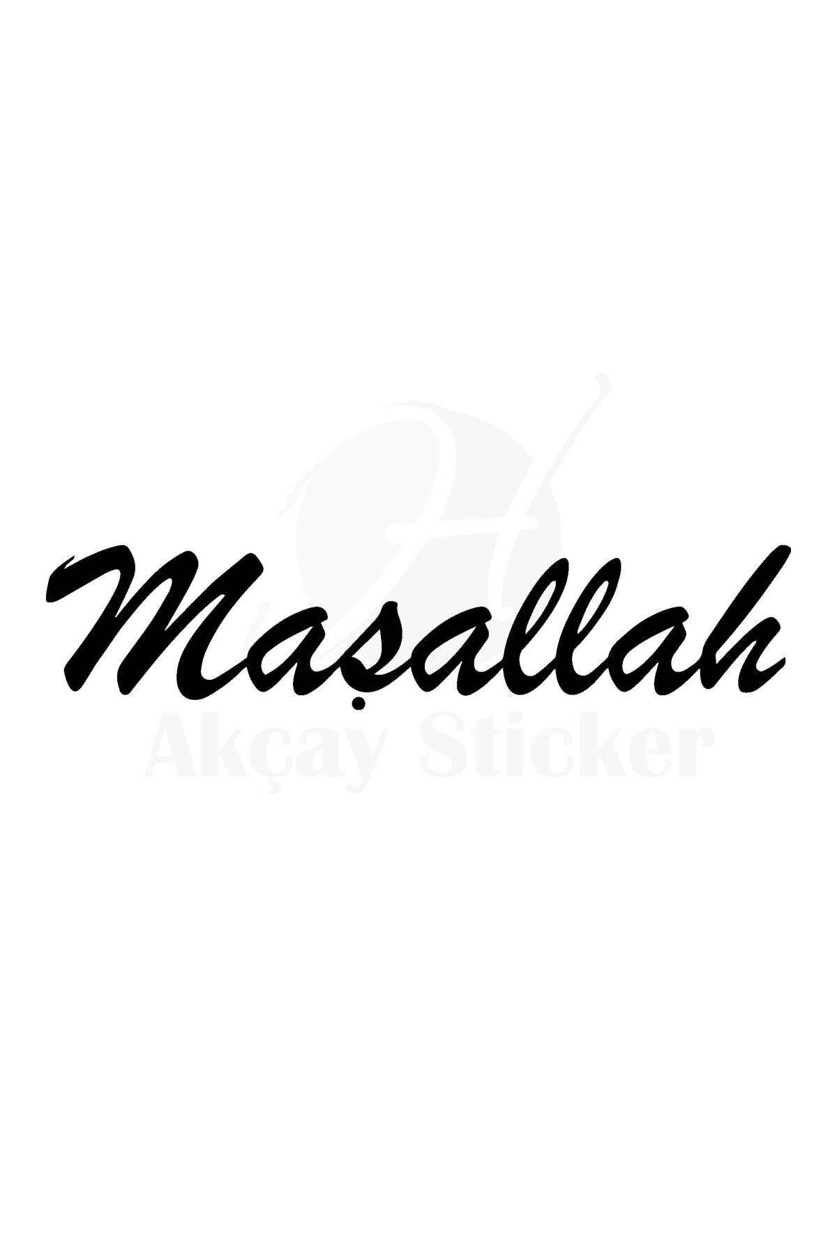 Maşallah Yazısı Oto özel yeni sticker Siyah 30*6 Cm