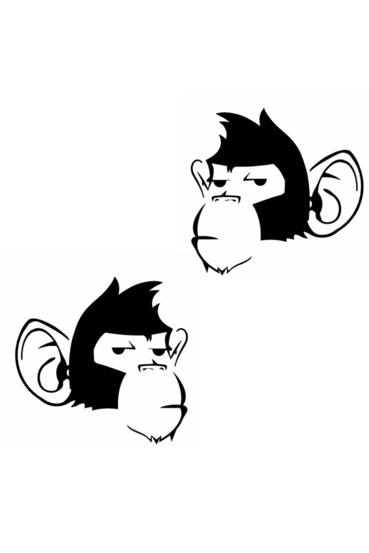 Maymun Kafası Tasarım Karikatür Oto özel yeni sticker 10*10 Cm