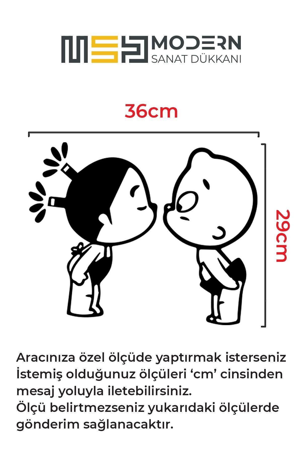 Öpüşen Çocuklar Tasarım Oto özel yeni sticker 36 Cm