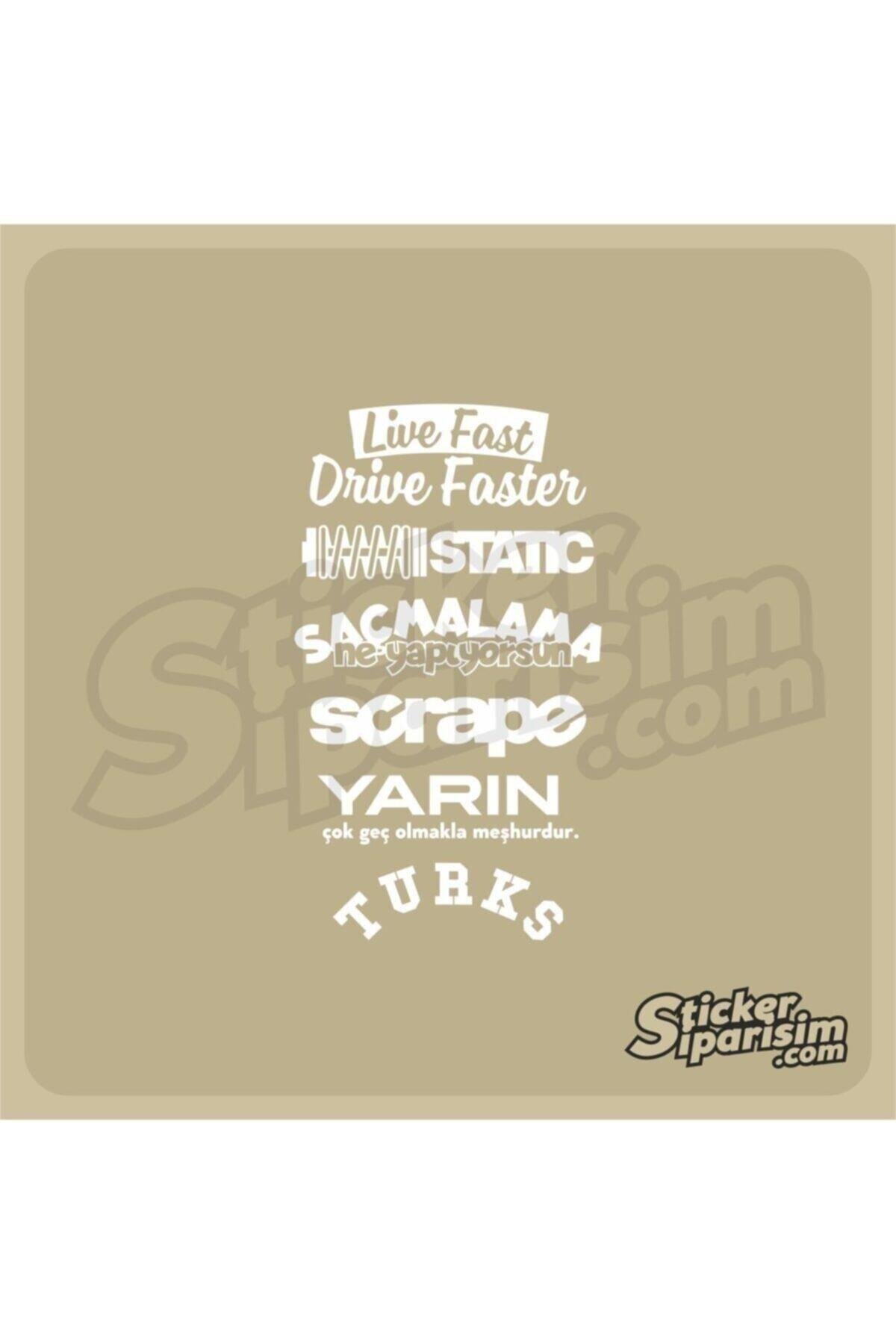Oto Arka Cam özel yeni sticker Model 28 Beyaz 20*35 Cm
