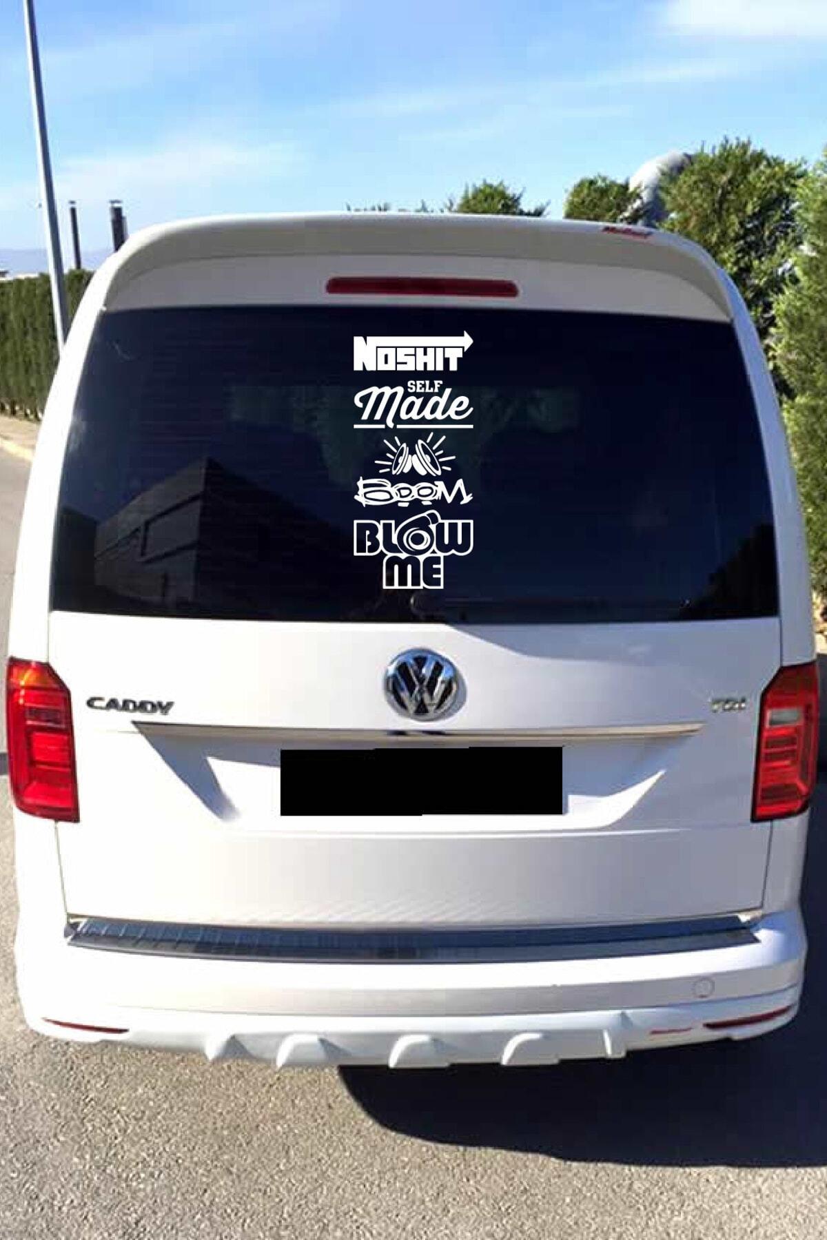 Oto Arka Cam özel yeni sticker Model 25 İngilizce Beyaz 40*20 Cm