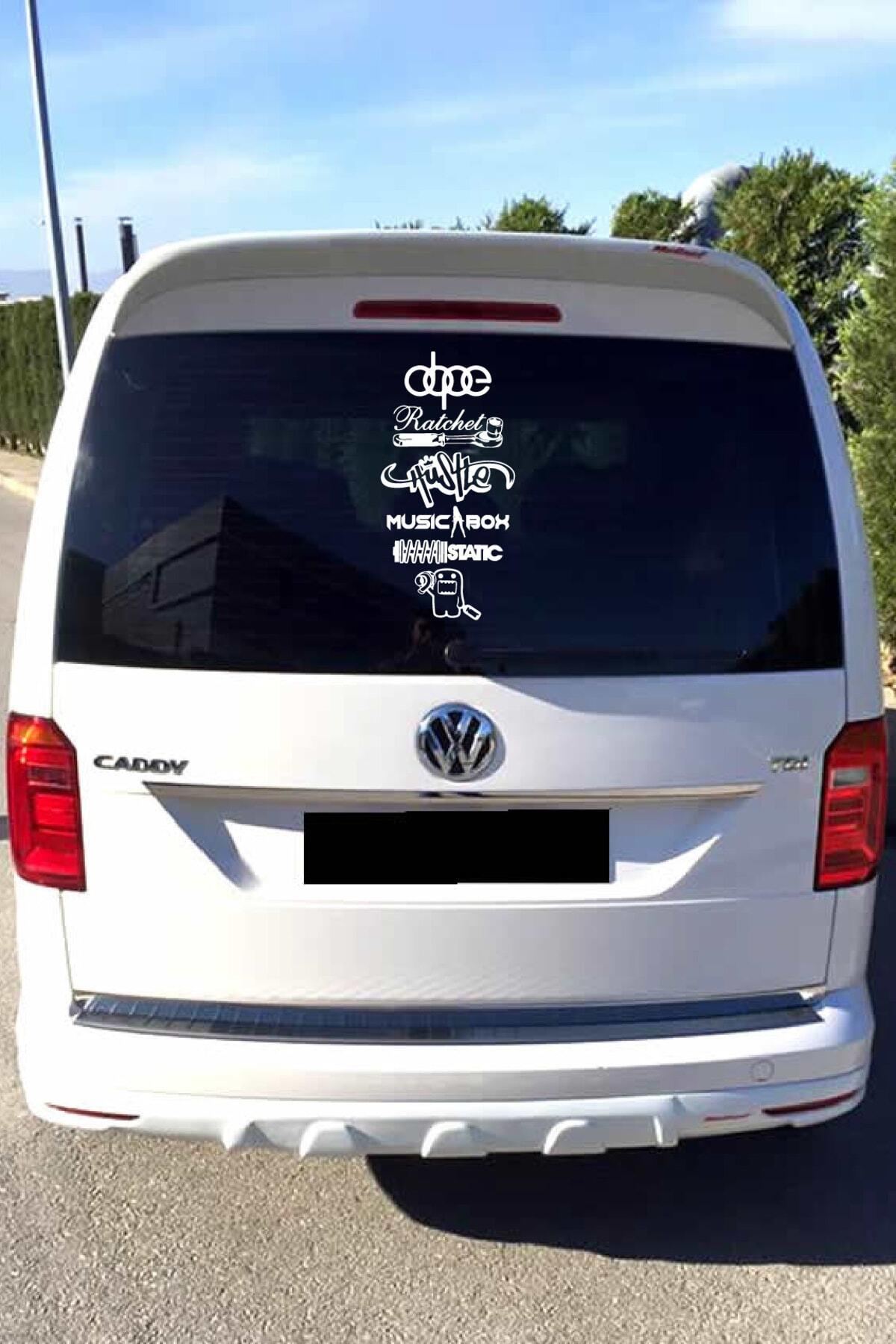 Oto Arka Cam özel yeni sticker Model 35 İngilizce Beyaz 40*20 Cm