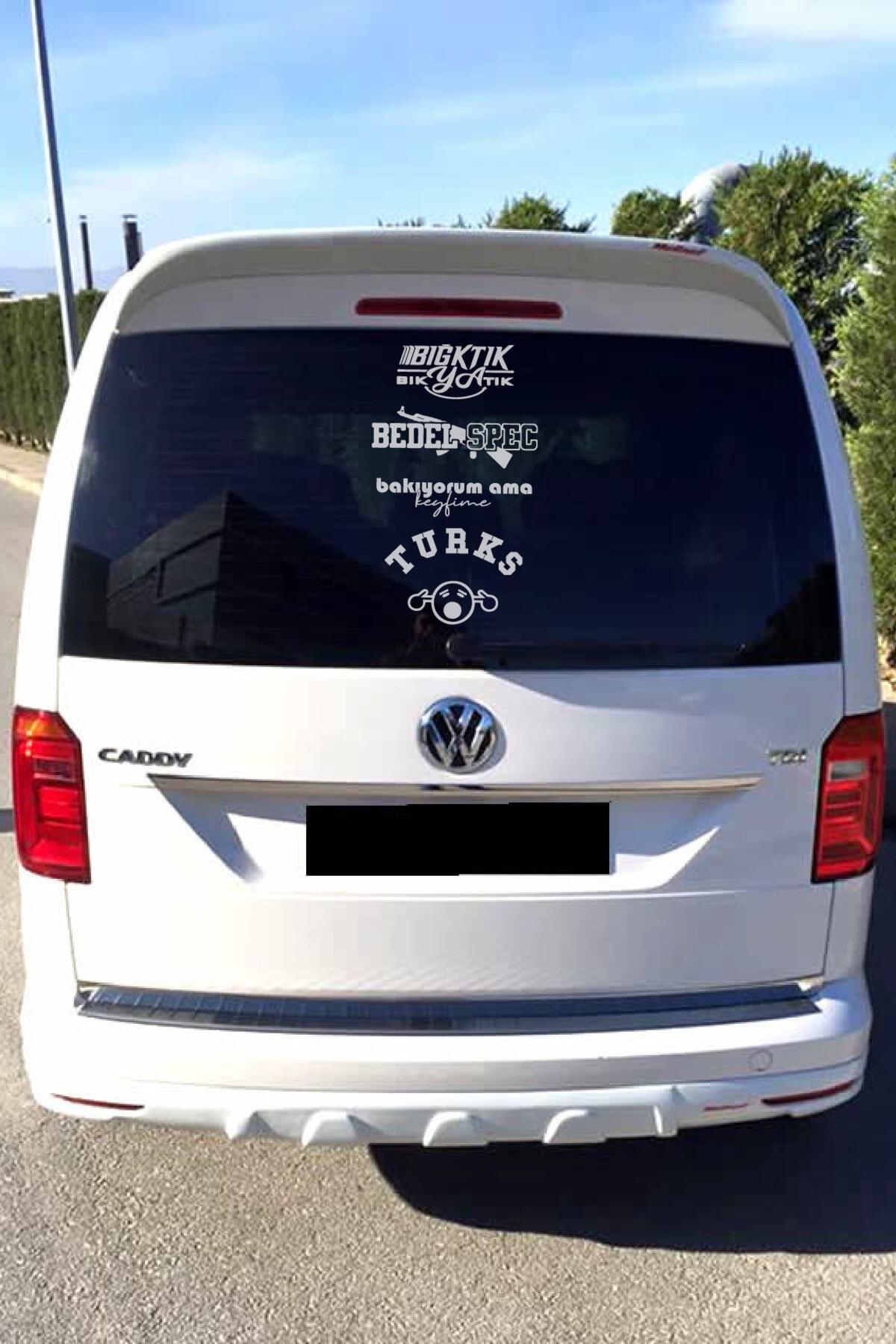 Oto Arka Cam özel yeni sticker Model 48 Beyaz 40*20 Cm