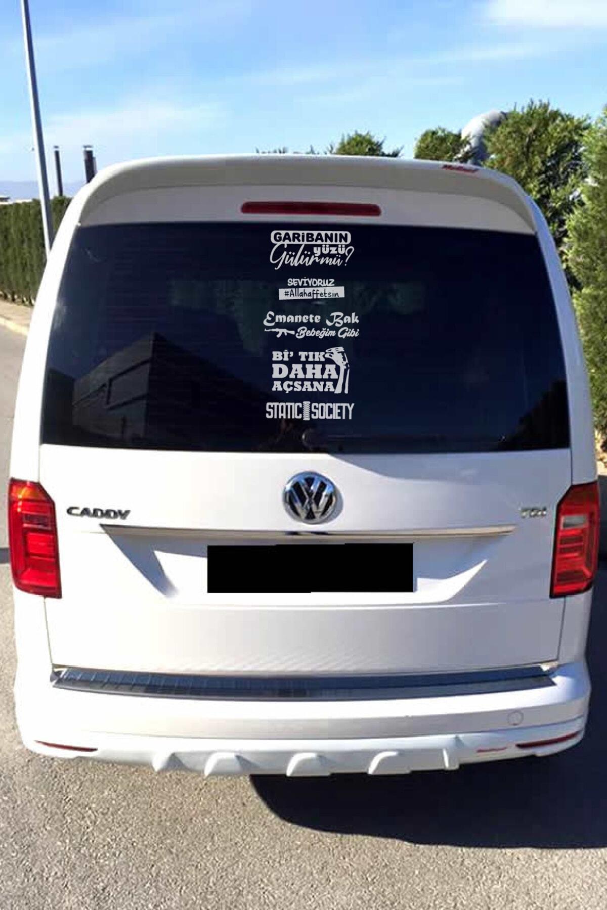 Oto Arka Cam özel yeni sticker Model 55 Beyaz 40*20 Cm