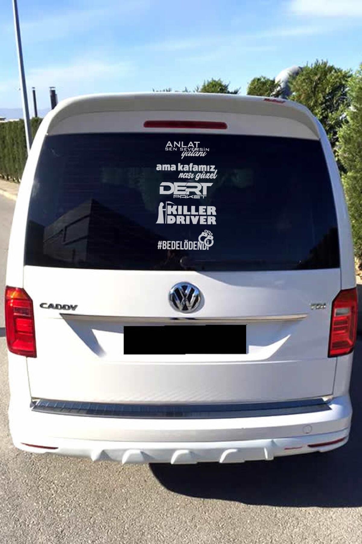 Oto Arka Cam özel yeni sticker Model 50 Beyaz 40*20 Cm