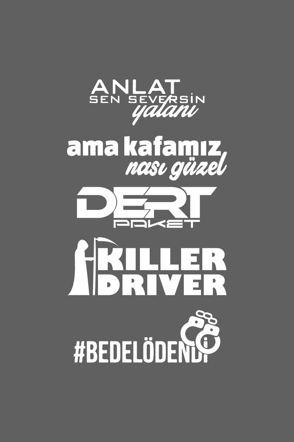Oto Arka Cam özel yeni sticker Model 50 Beyaz 40*20 Cm