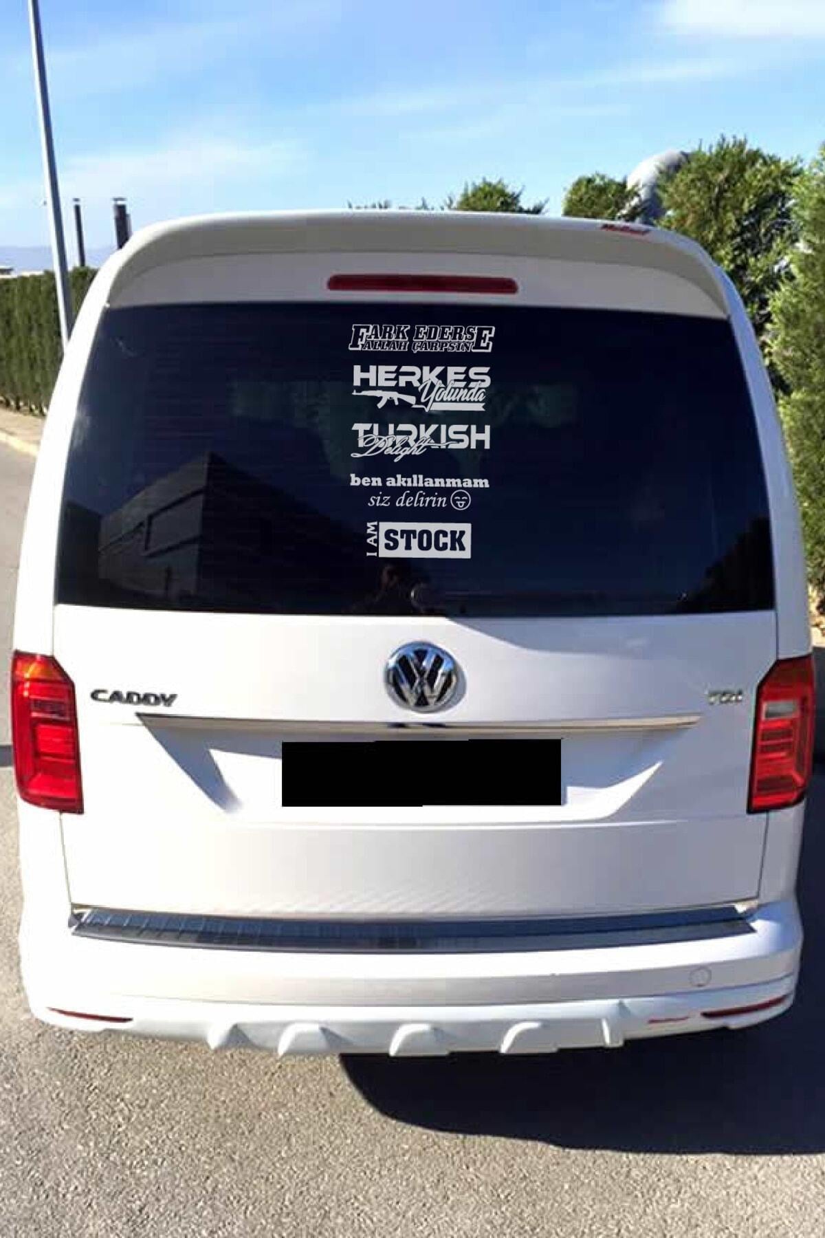 Oto Arka Cam özel yeni sticker Model 57 Beyaz 40*20 Cm