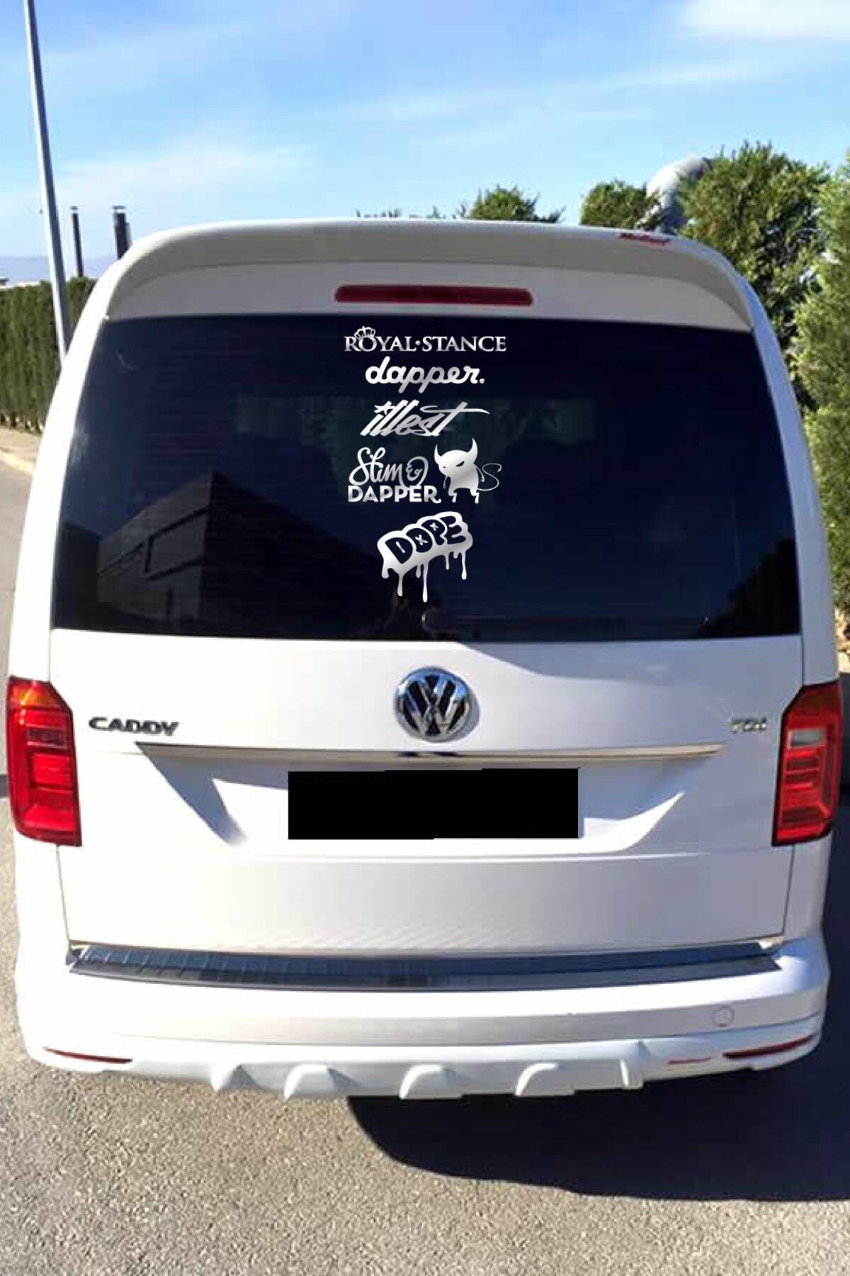 Oto Arka Cam özel yeni sticker Model 8 İngilizce Beyaz 40*20 Cm