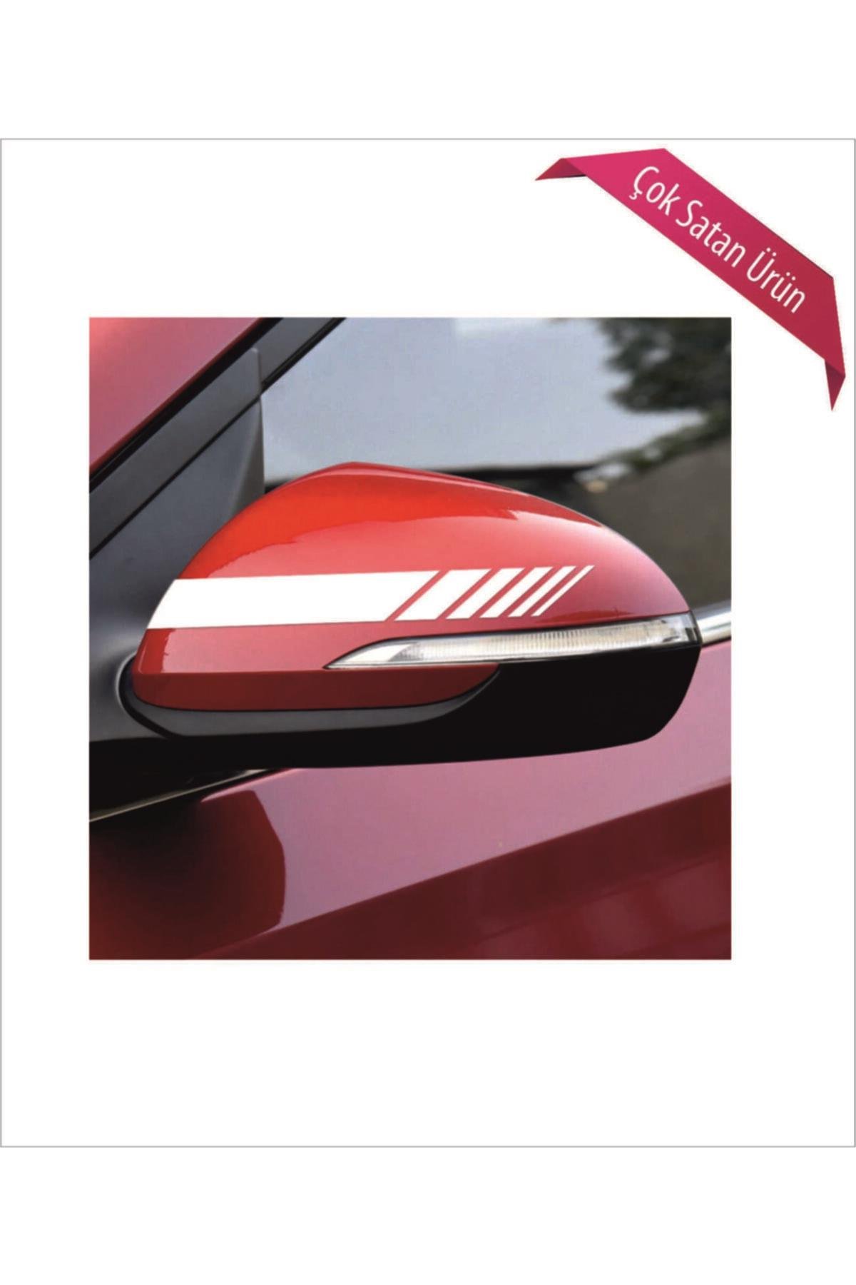 Oto Ayna Şerit özel yeni sticker Beyaz 2 Li 20*2,5 Cm