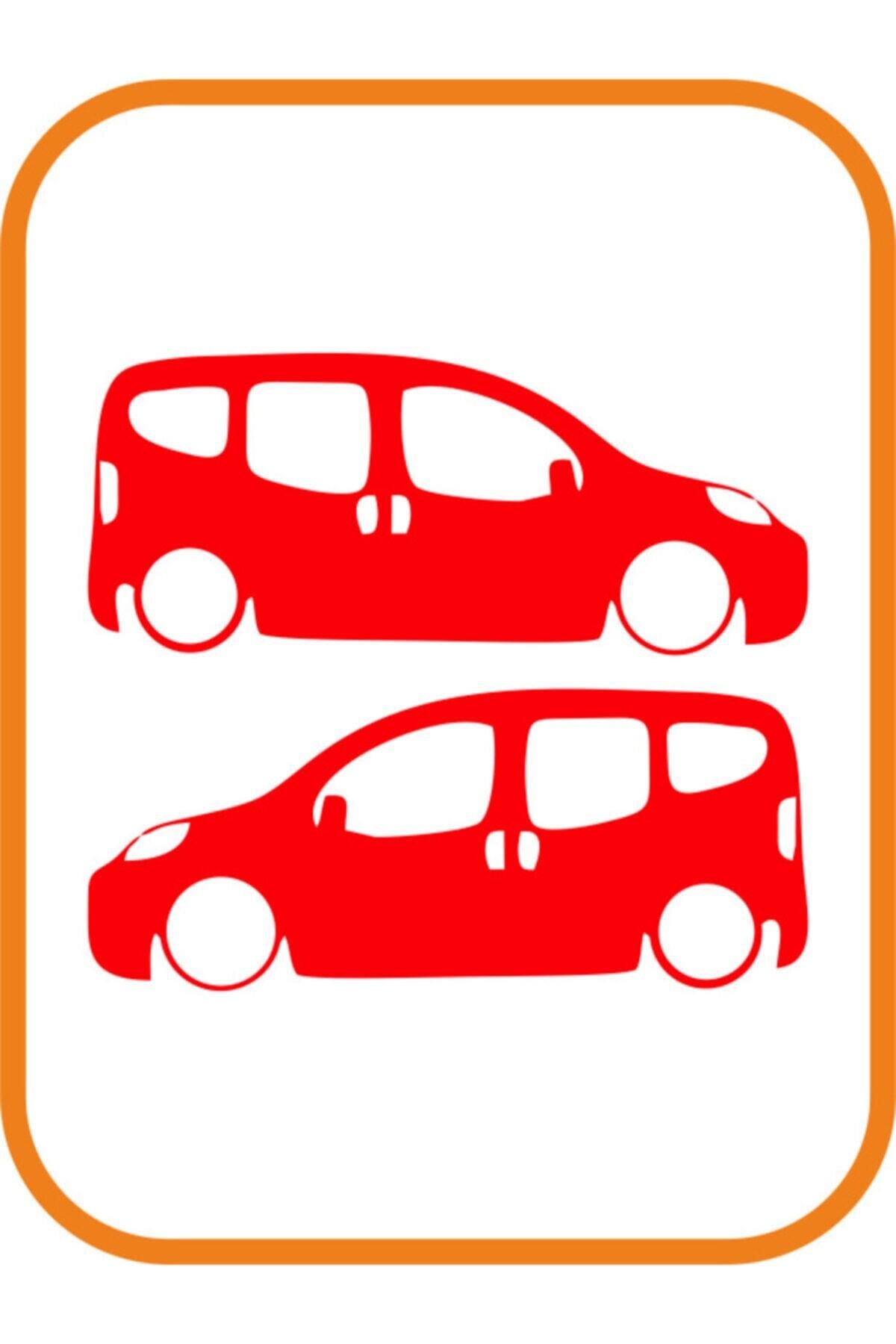 Oto Cam özel yeni sticker 2' li Kırmızı 20*9 Cm