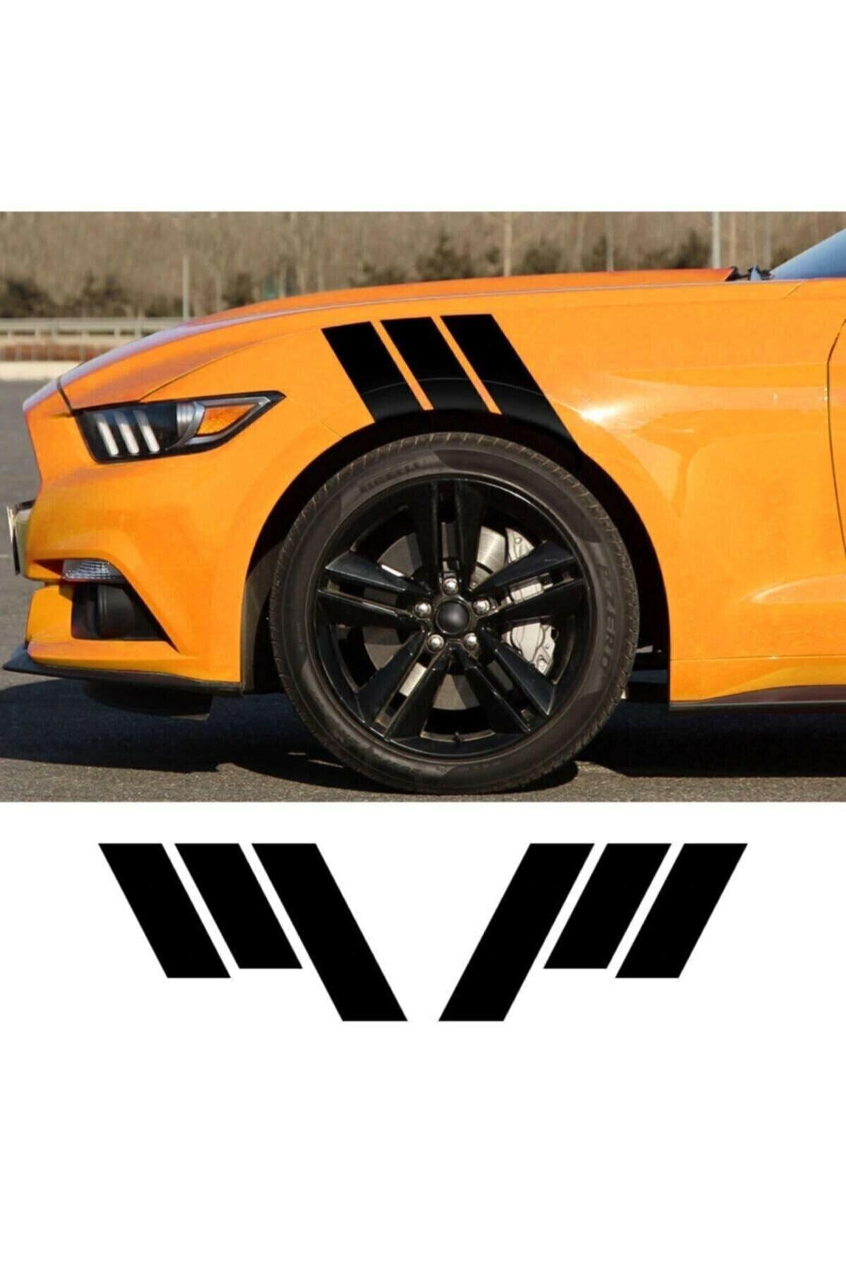 Oto Çamurtluk Sport özel yeni sticker 3Lü Şerit Sağ-Sol 47*27,5 Cm