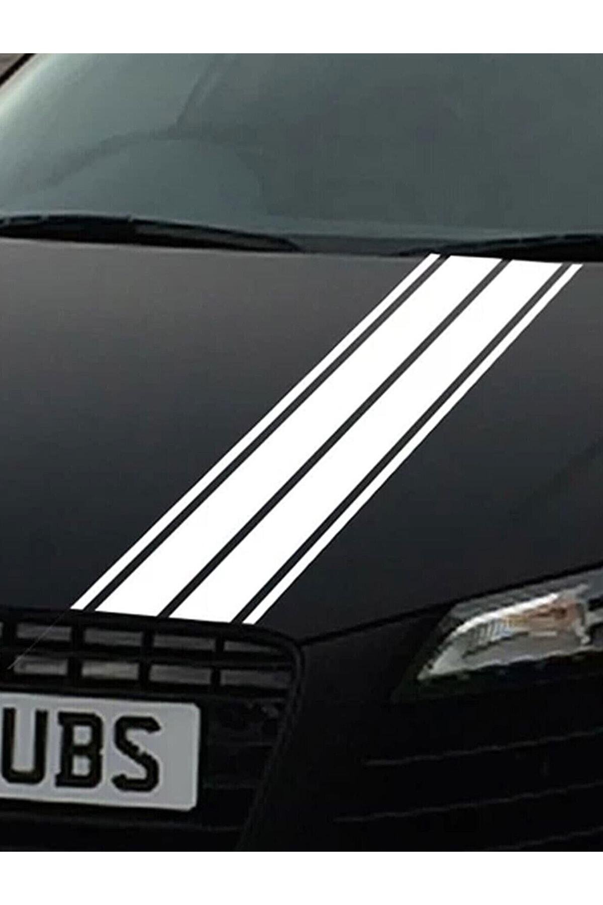 Oto Kaput Çift Şerit Oto özel yeni sticker 120*15Cm