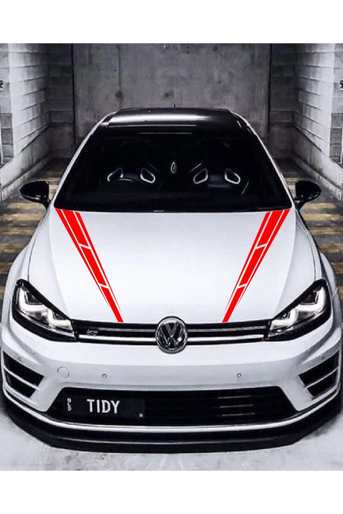 Oto Kaput özel yeni sticker Çift Şerit 2 Adet Kırmızı 10*60 Cm