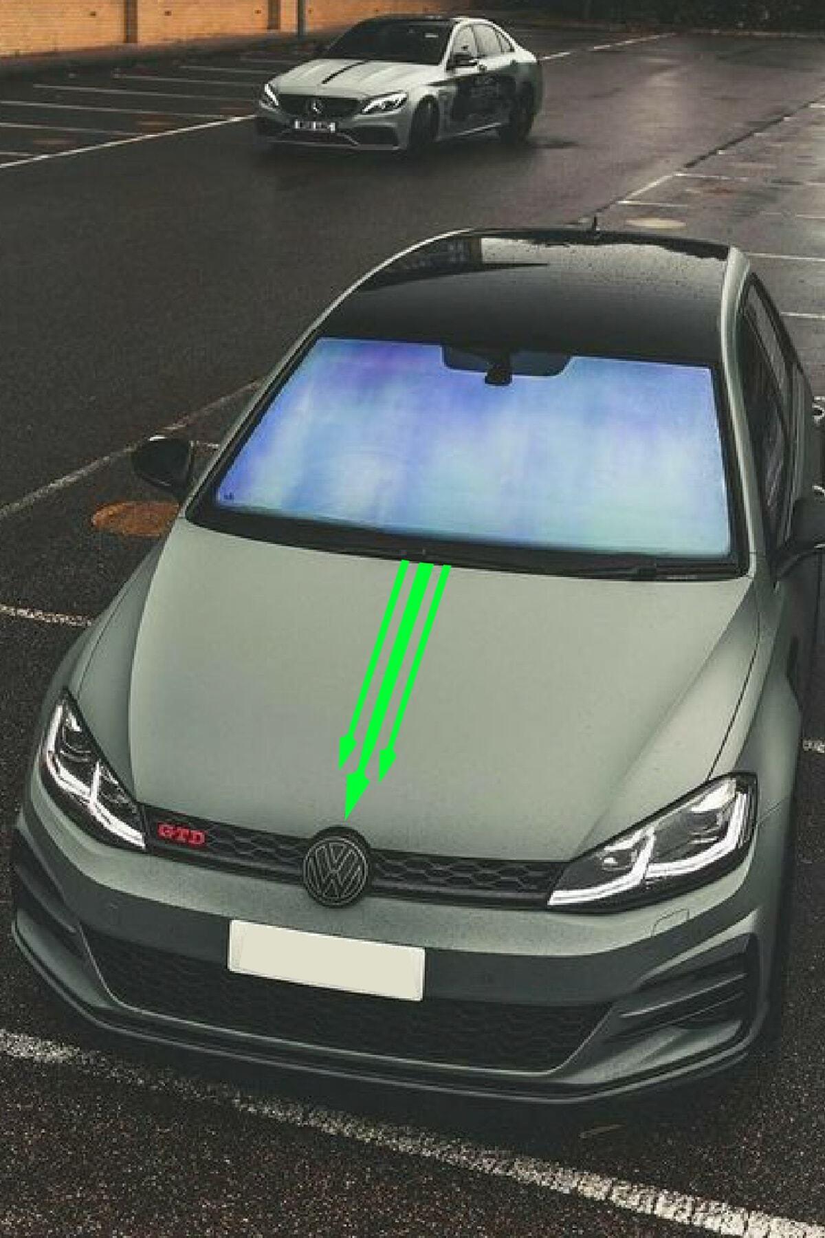 Oto Kaput özel yeni sticker Ok Ucu 3'Lü Yeşil 12*60 Cm