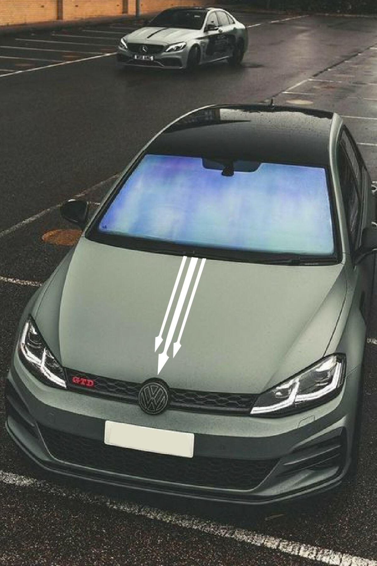 Oto Kaput özel yeni sticker Ok Ucu 3'Lü Beyaz 12*60 Cm