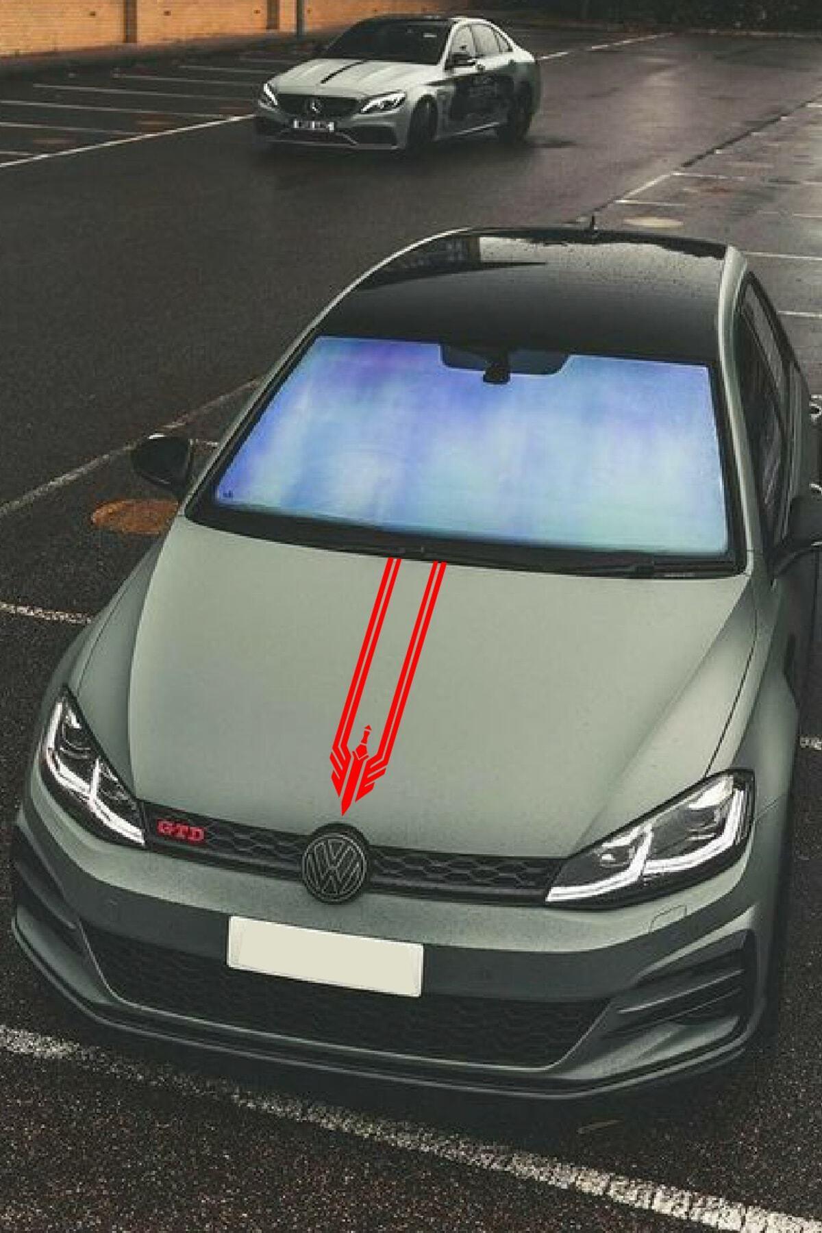 Oto Kaput özel yeni sticker Üçgen Damga Kırmızı 12*60 Cm