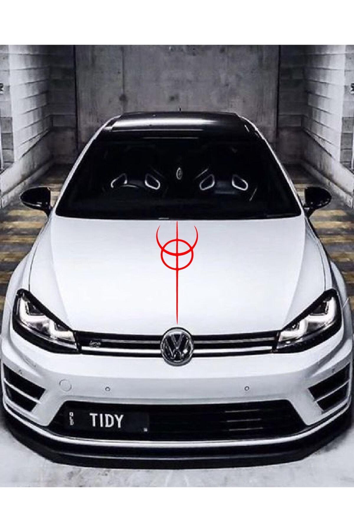 Oto Kaput Şerit özel yeni sticker Dönence Daire Tasarım Kırmızı 20*60 Cm