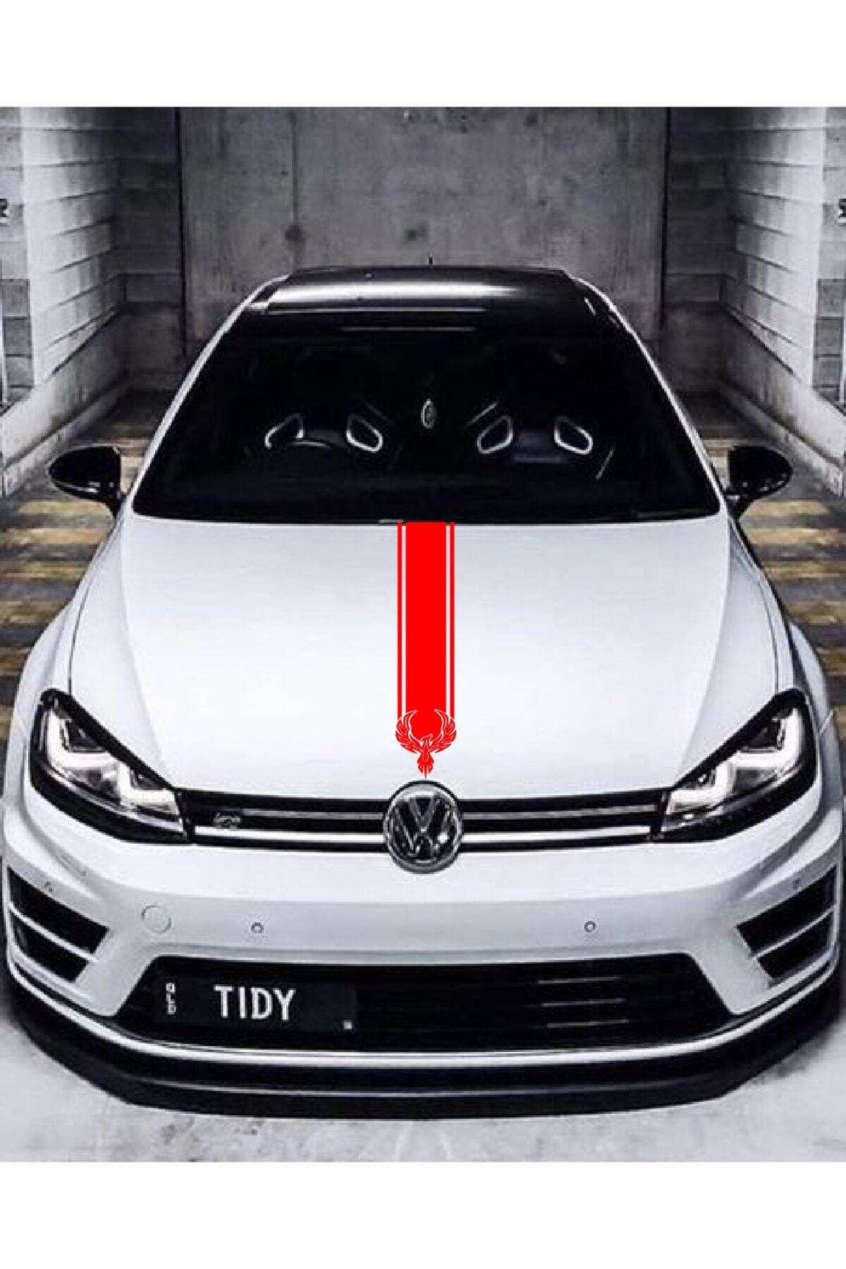 Oto Kaput Şerit özel yeni sticker Kartal Tasarımlı Kırmızı 12*60 Cm