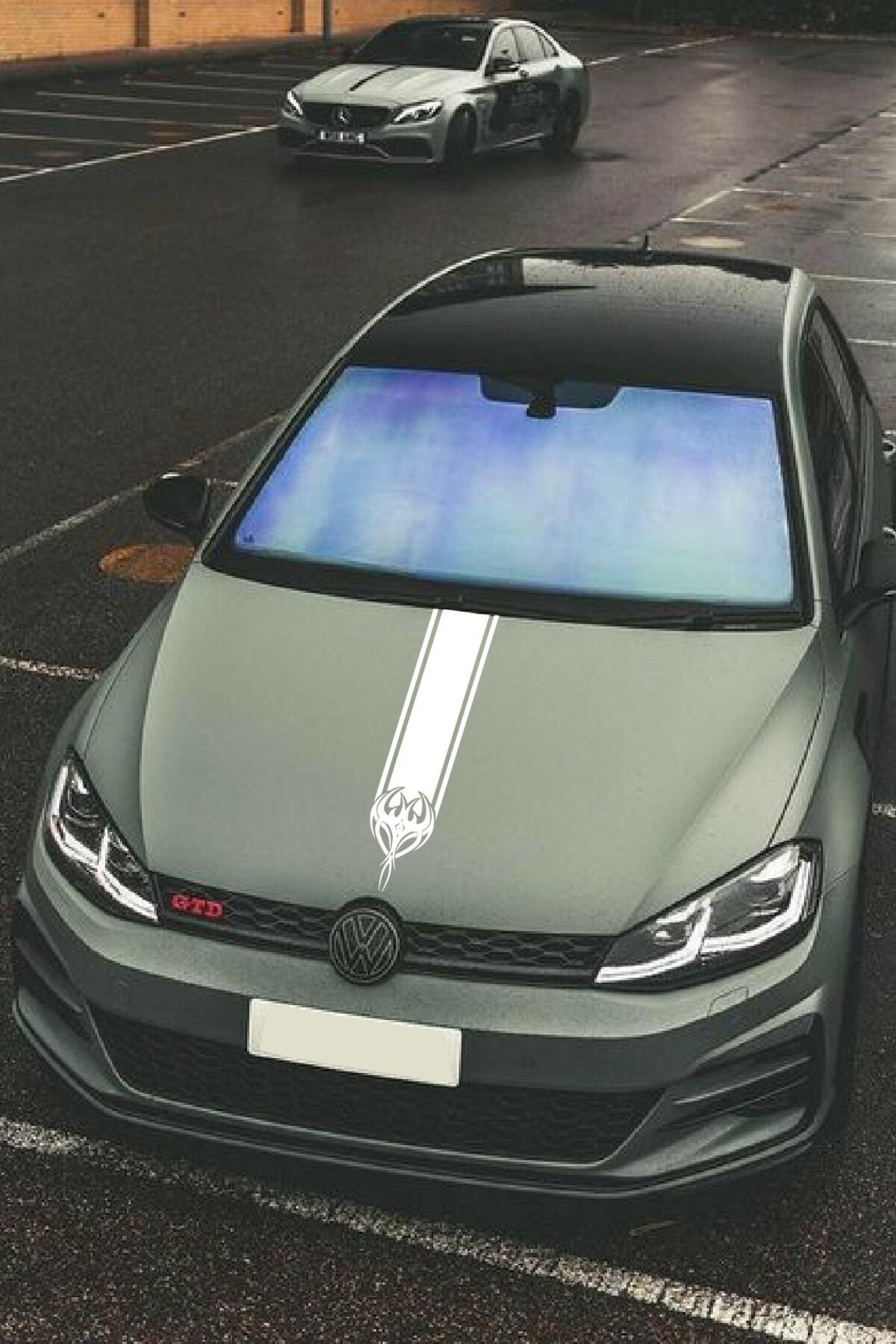 Oto Kaput Şerit özel yeni sticker Kılçık Tasarımlı Beyaz 15*60 Cm