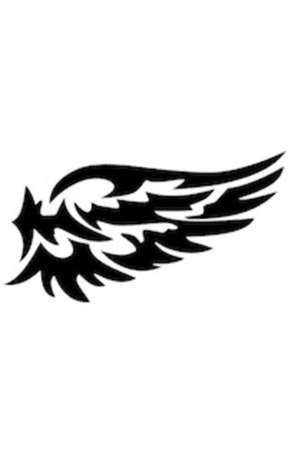 Oto Plaka Yansıtıcı Kanatlar Tasarım özel yeni sticker 1 Çift Siyah 7*2 Cm