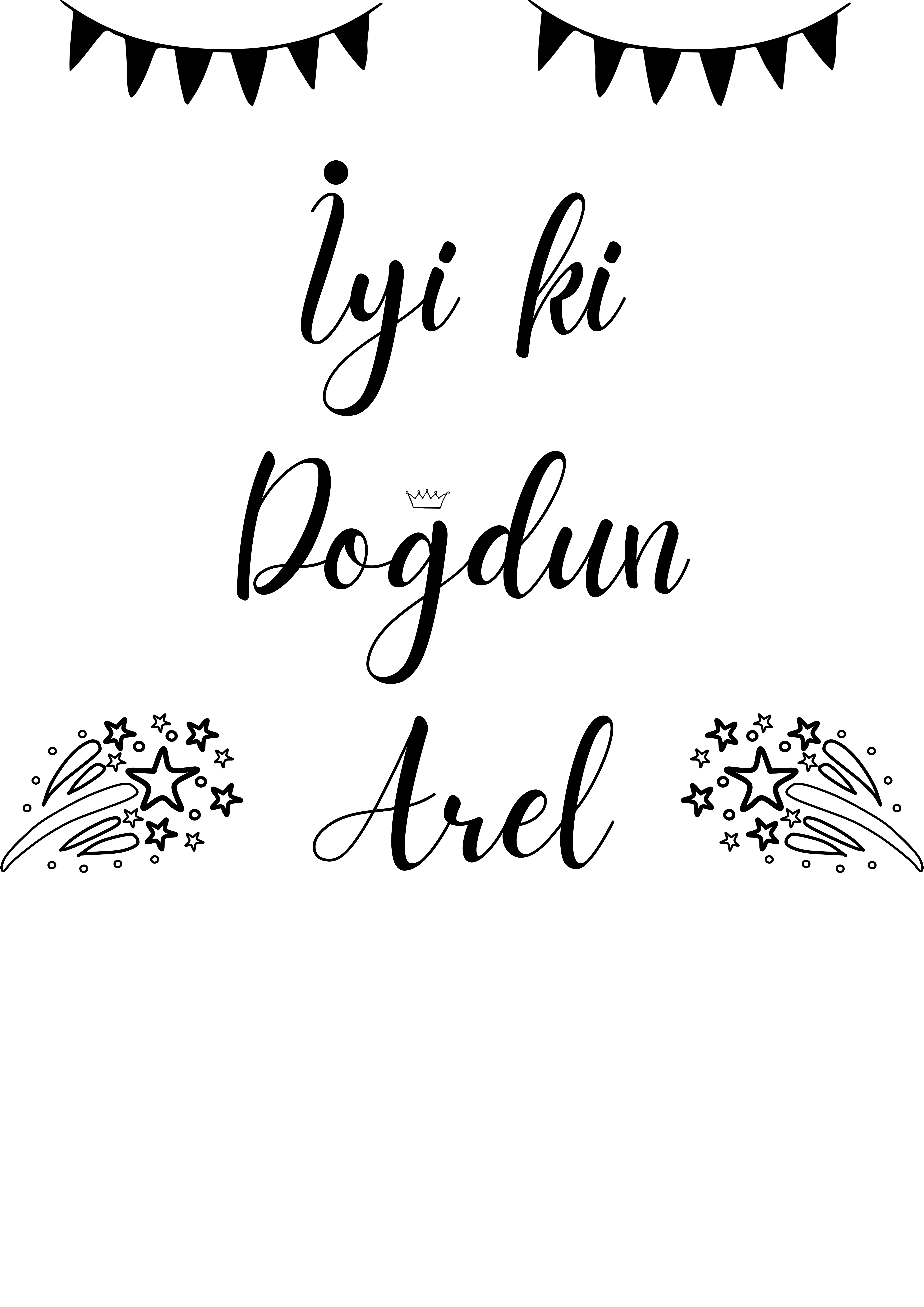 Özelleştirilebilir Doğum Günü Karşılama Stickerı