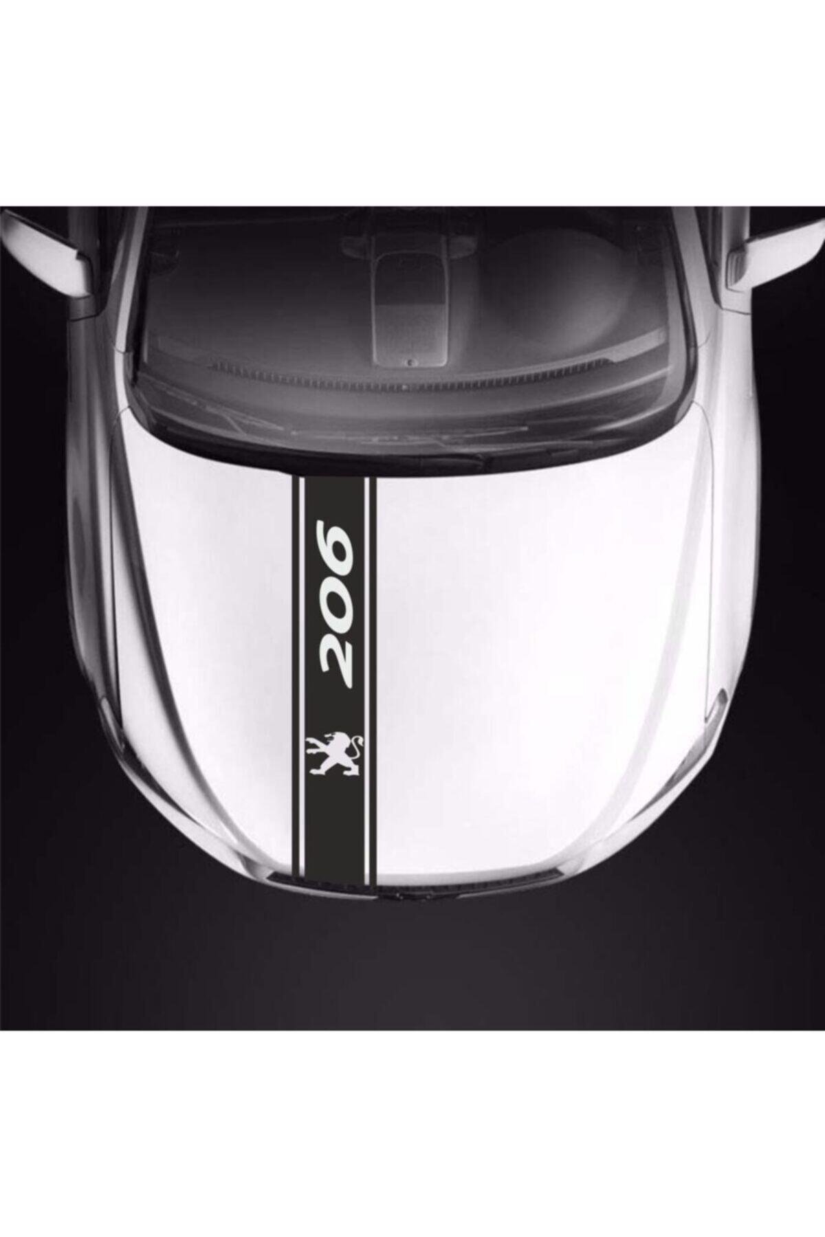 Peugeot 206 İçin şık tasarım karbon sticker seti Aksesuar Oto Kaput Şerit özel yeni sticker
