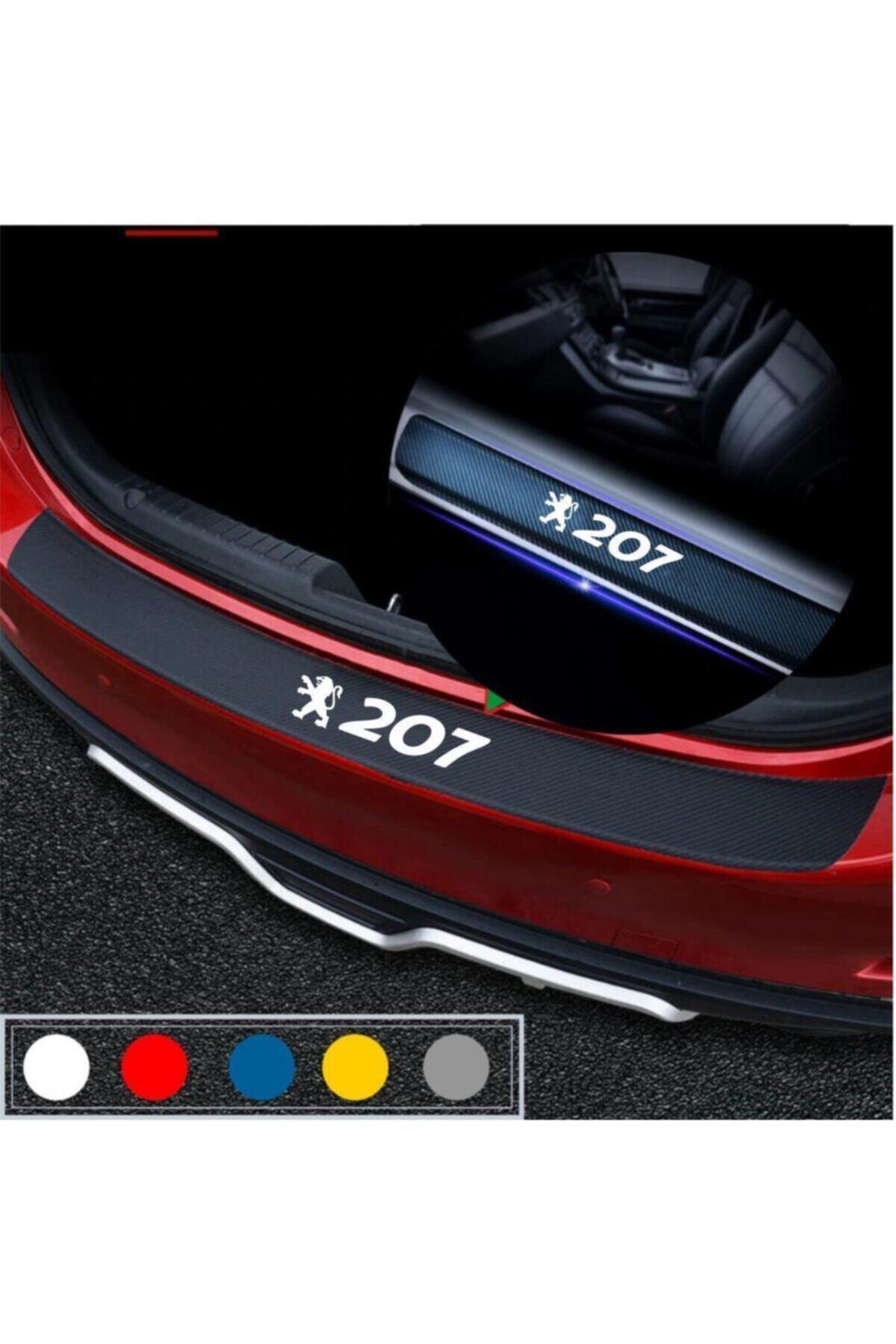 Peugeot 207 İçin şık tasarım karbon sticker seti Aksesuar Bagaj Ve Kapı Eşiği Seti Karbon
