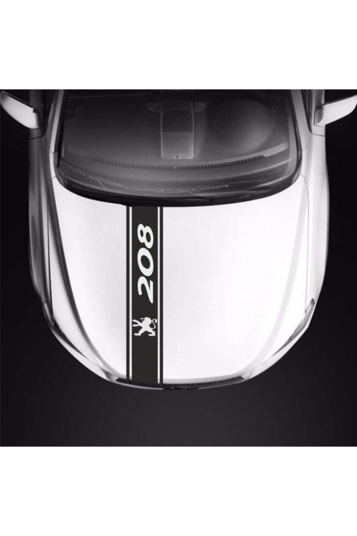 Peugeot 208 İçin şık tasarım karbon sticker seti Aksesuar Oto Kaput Şerit özel yeni sticker