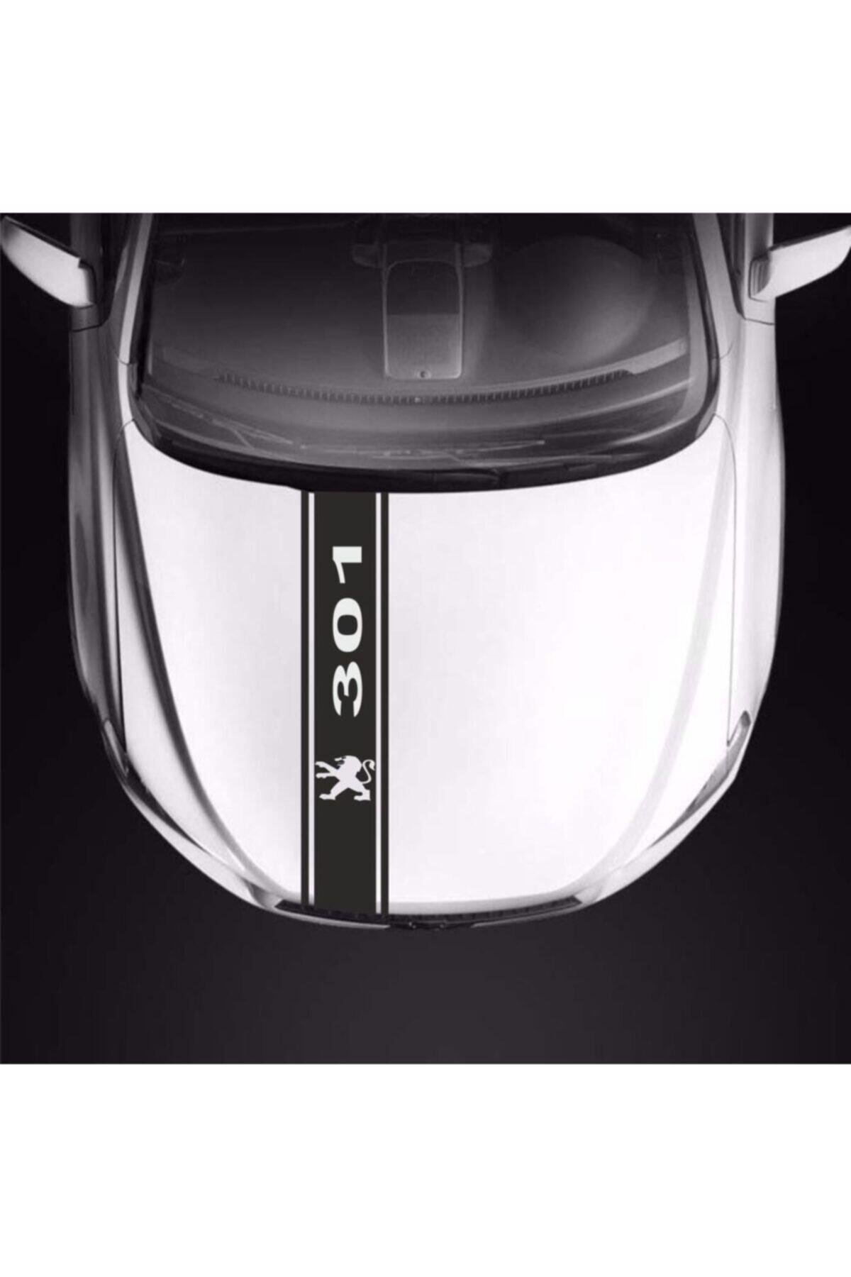 Peugeot 301 İçin şık tasarım karbon sticker seti Aksesuar Oto Kaput Şerit özel yeni sticker