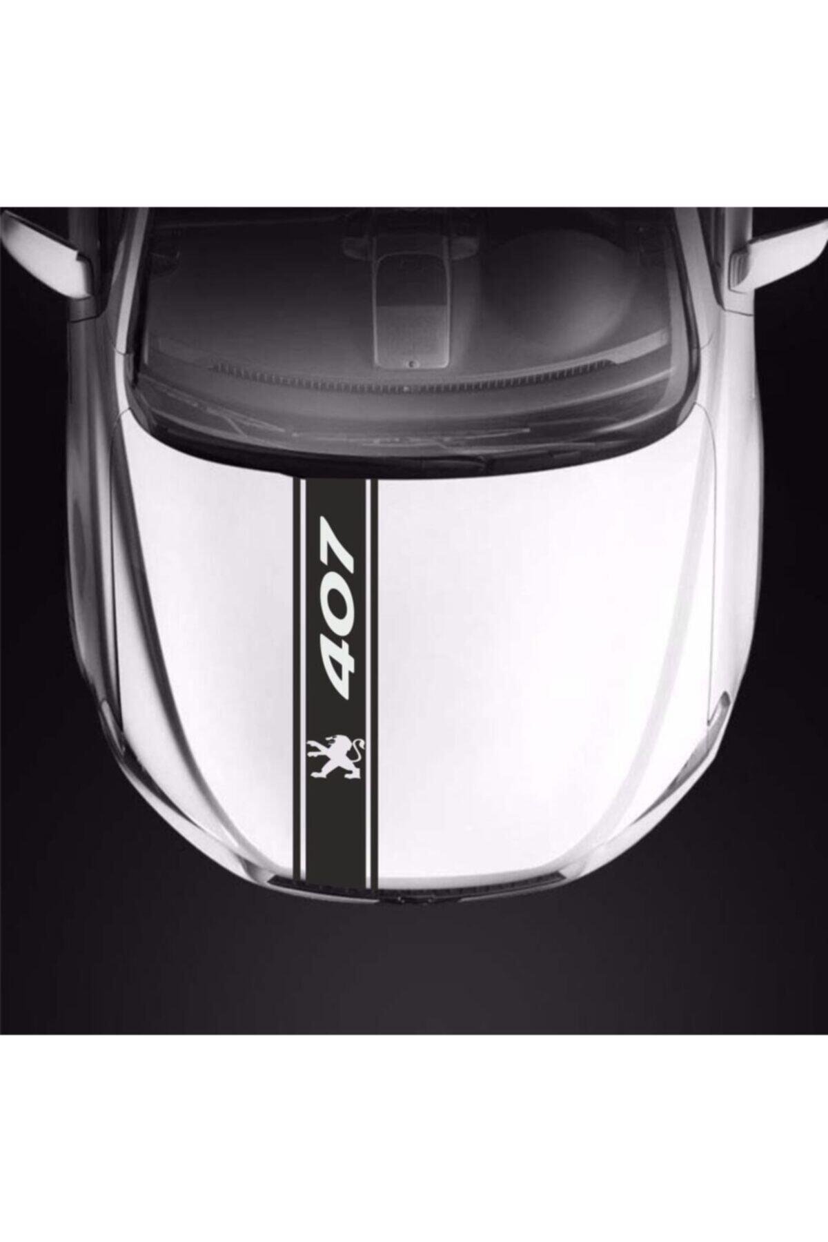 Peugeot 407 İçin şık tasarım karbon sticker seti Aksesuar Oto Kaput Şerit özel yeni sticker