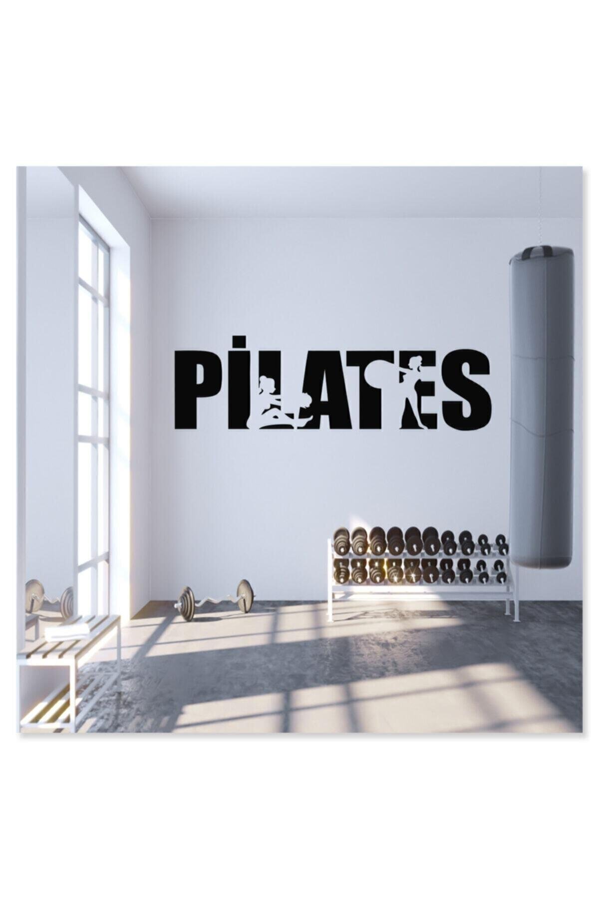 Pilates Spor Dekoratif Duvar özel yeni sticker Siyah 105X40 cm