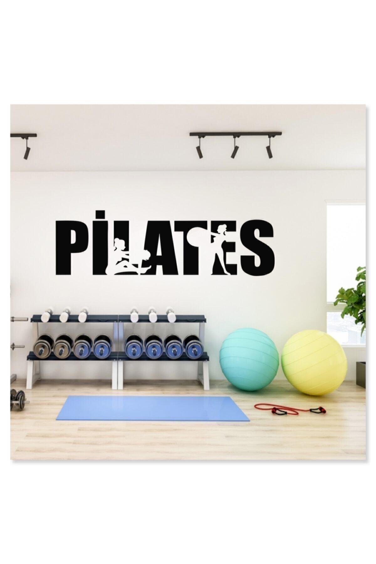 Pilates Spor Dekoratif Duvar özel yeni sticker Siyah 105X40 cm