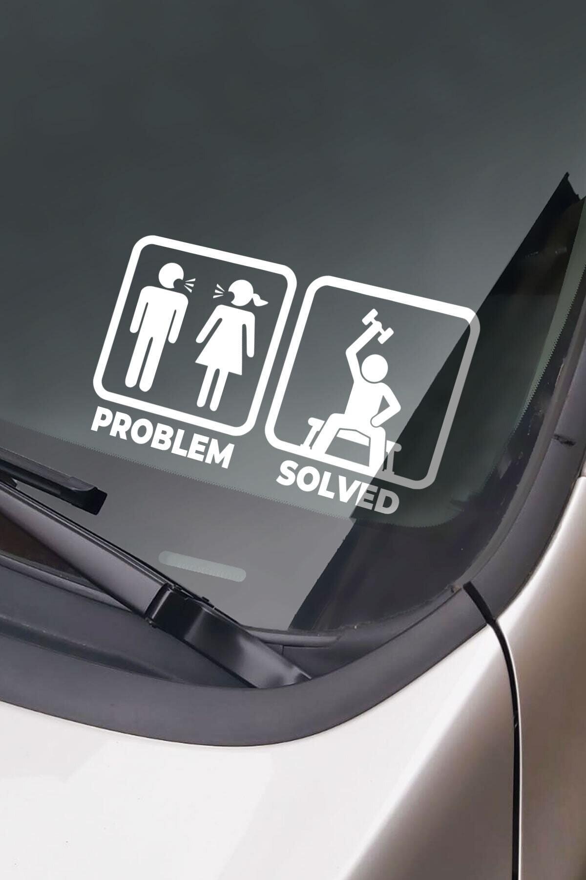Problem Çözüldü Problem Solved Oto Cam özel yeni sticker 20 Cm