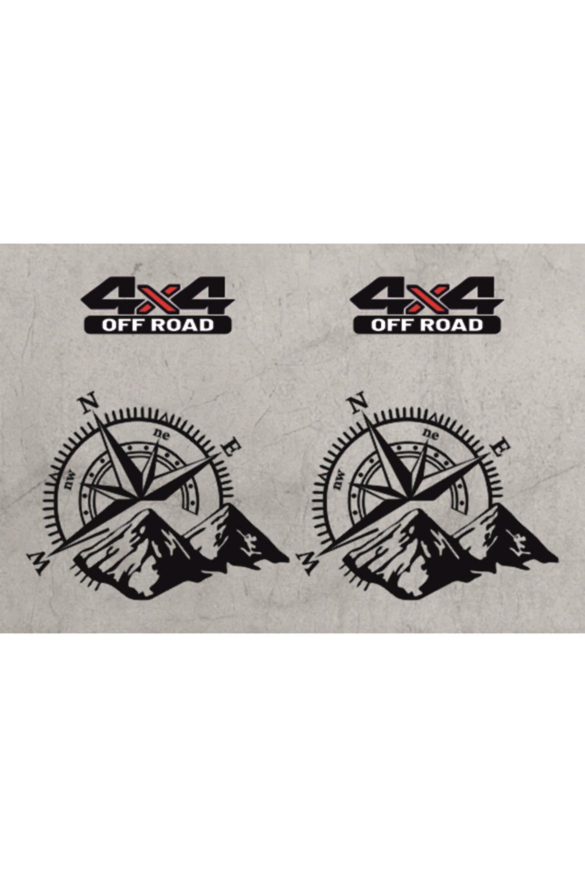 Pusula Vahşi Doğa Offroad Oto özel yeni sticker Siyah