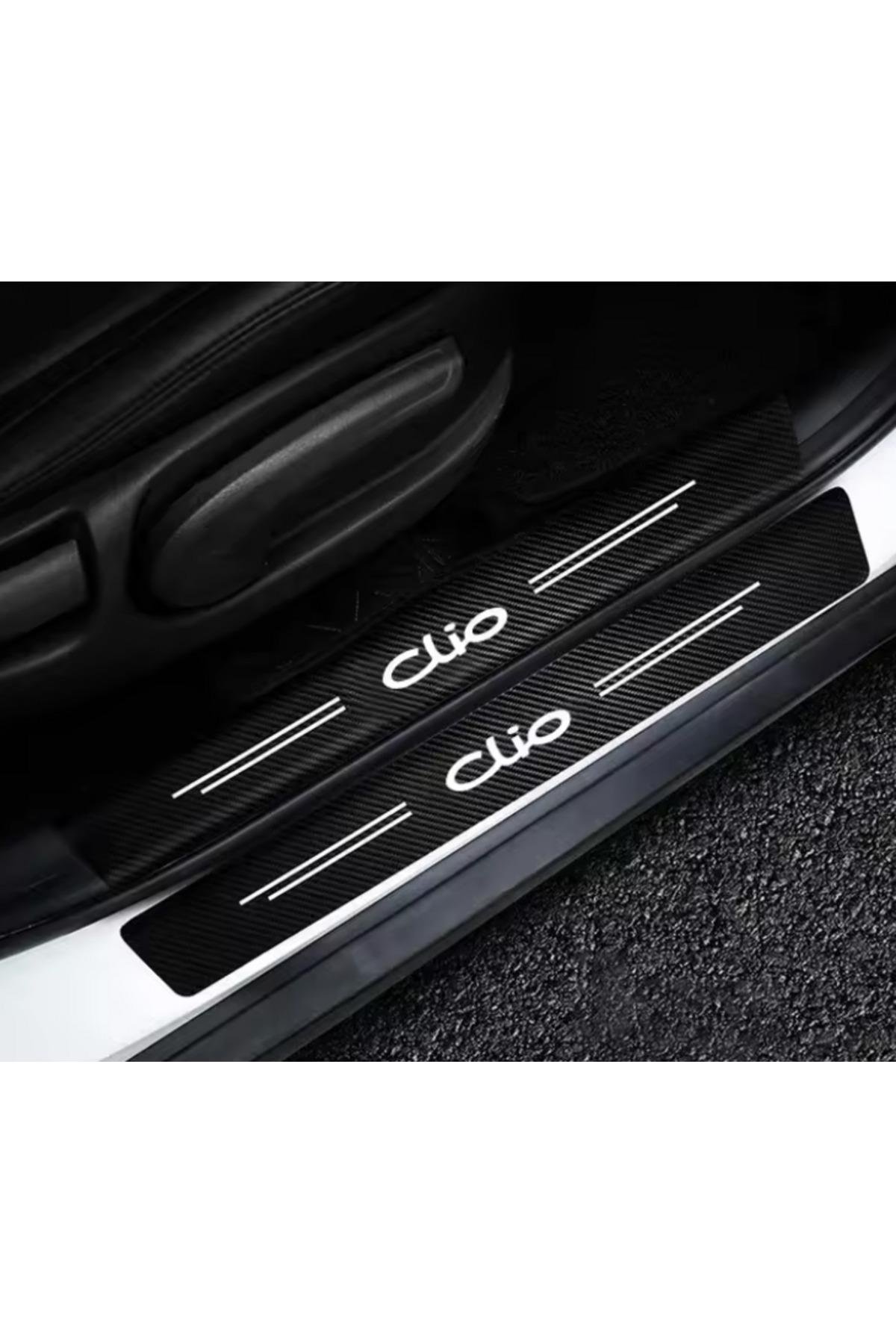 Renault Clio İçin ŞIK TASARIM Oto Kapı eşikleri Sticker Karbon 4 Adet