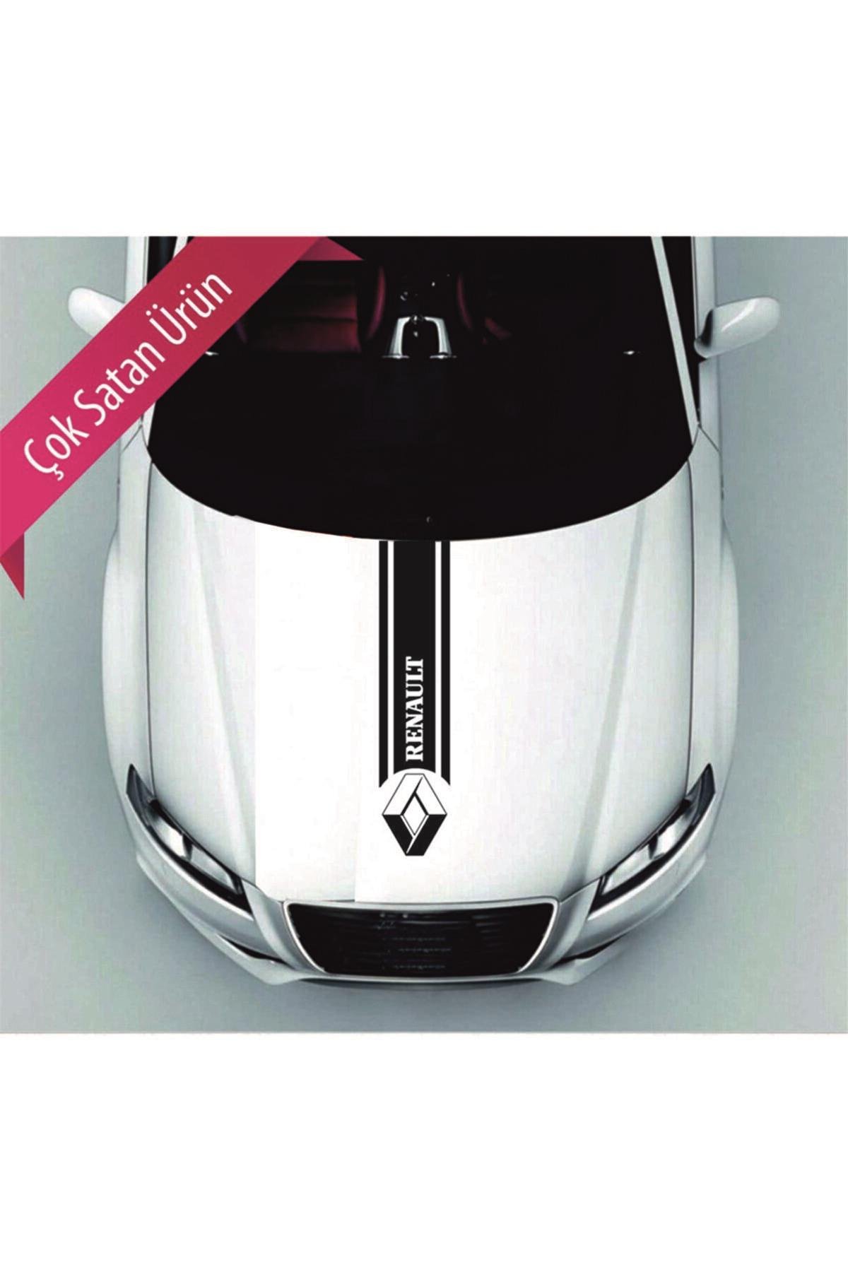 Renault İçin şık tasarım karbon sticker seti Aksesuar Oto Kaput özel yeni sticker Siyah
